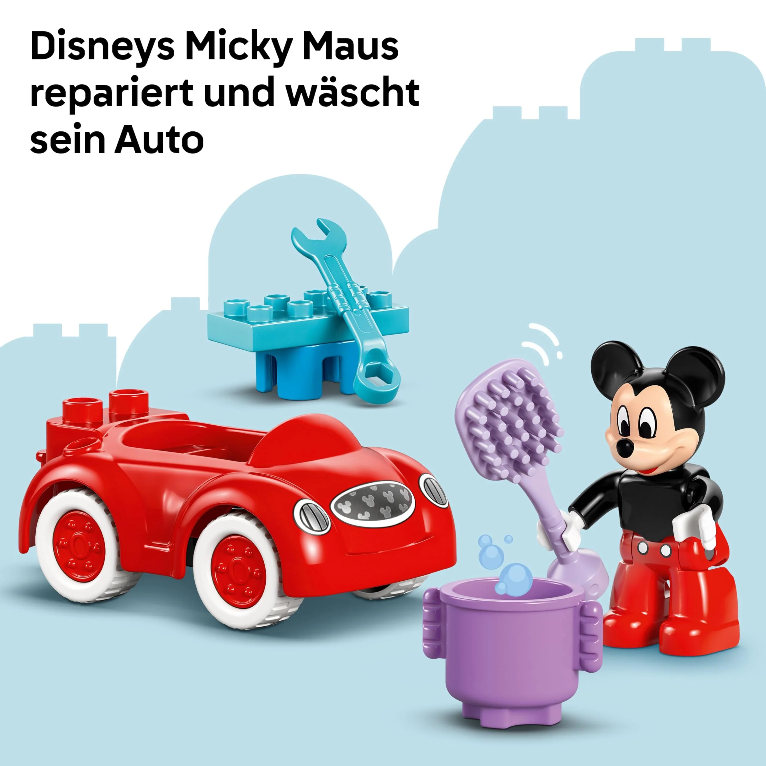 LEGO Duplo Mickys Clubhaus und Auto – Farbzuordnungs Spielzeug für Jungen und Mädchen ab 2 Jahren – Lernspielzeug für Kleinkinder mit Micky Maus Figur und Aktivitätsrad – Kinder Geschenk – 10454 - Image 8