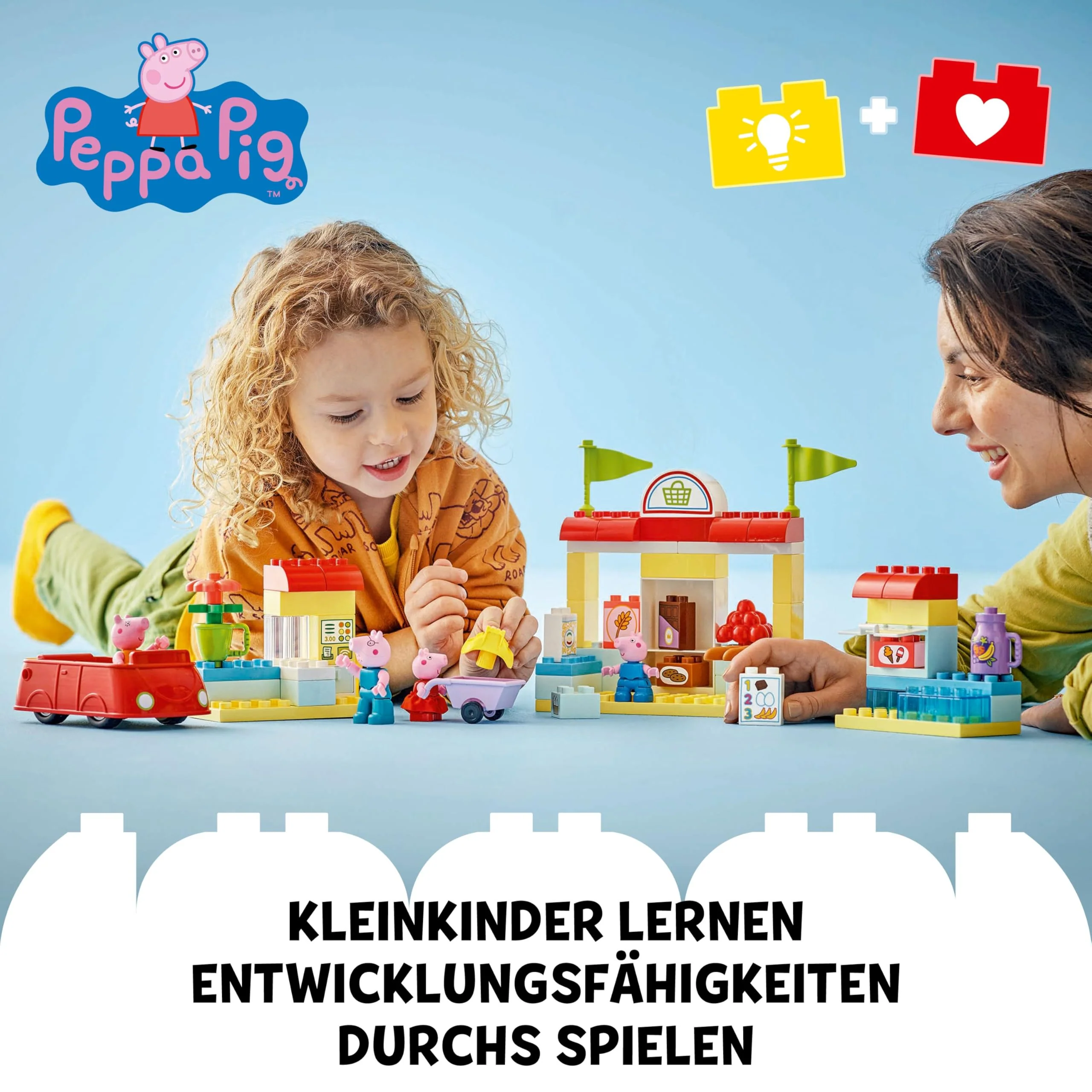 LEGO DUPLO Peppa Pig Supermarkt – Lernspielzeug zur Förderung der Feinmotorik für Mädchen & Jungen ab 2 Jahren – inkl. Geschäft mit Auto und 4 Figuren – Geschenkidee für Kleinkinder – 10434 - Image 10