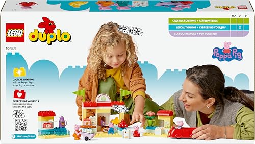LEGO DUPLO Peppa Pig Supermarkt – Lernspielzeug zur Förderung der Feinmotorik für Mädchen & Jungen ab 2 Jahren – inkl. Geschäft mit Auto und 4 Figuren – Geschenkidee für Kleinkinder – 10434 - Image 2