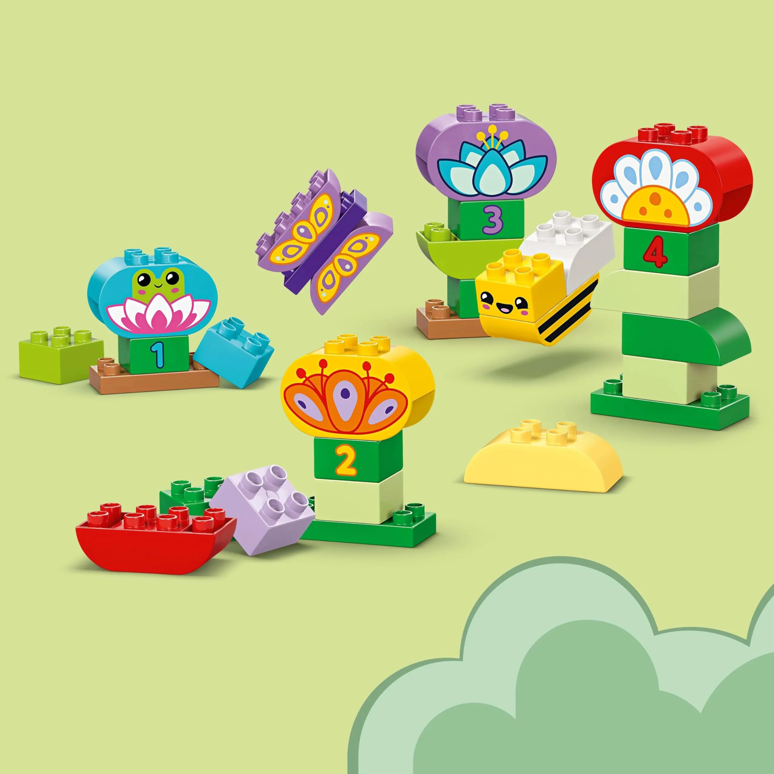 LEGO DUPLO Town Kreativer Blumengarten - Motorikspielzeug für Kinder ab 2 Jahren - Montessori Spielzeug - Lernspielzeug für Vorschulkinder - Garten Spiel für Kleinkinder - Geschenkidee 10444 - Image 6