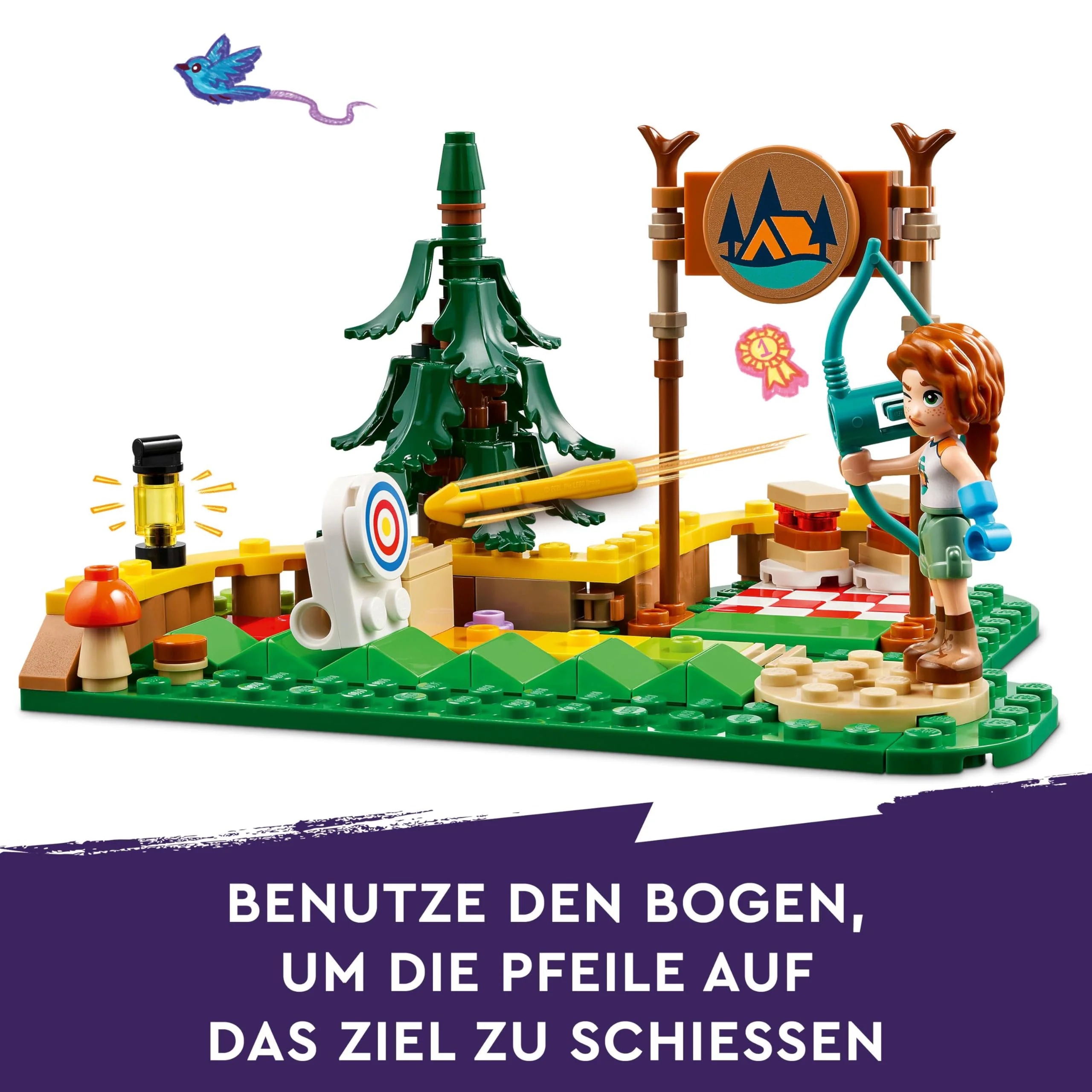 LEGO Friends Bogenschießen im Abenteuercamp, Bauspielzeug für Kinder mit Pfeil und Bogen, 2 Spielfiguren und einem Waschbären, für Mädchen und Jungen ab 6 Jahren 42622 - Image 12