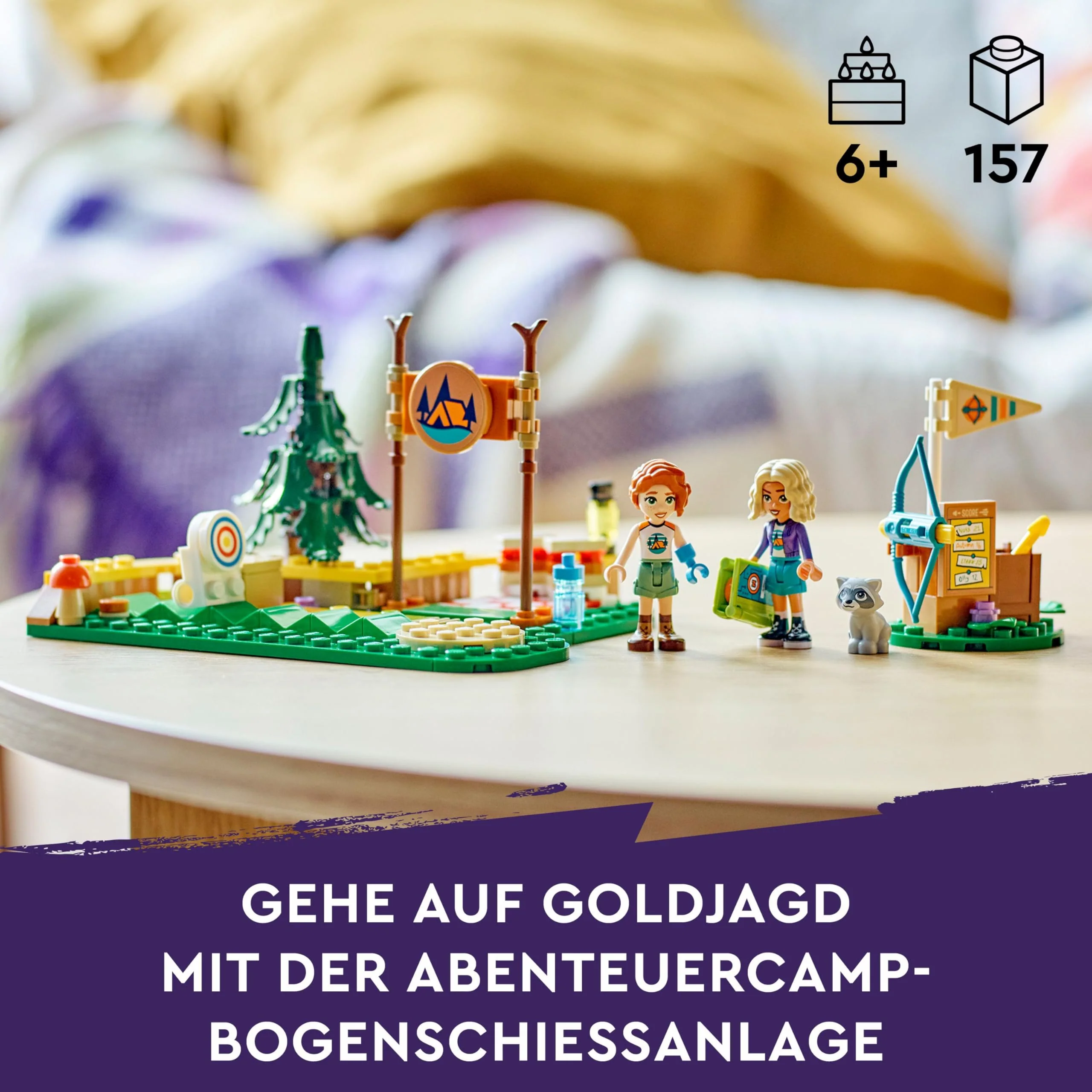 LEGO Friends Bogenschießen im Abenteuercamp, Bauspielzeug für Kinder mit Pfeil und Bogen, 2 Spielfiguren und einem Waschbären, für Mädchen und Jungen ab 6 Jahren 42622 - Image 13
