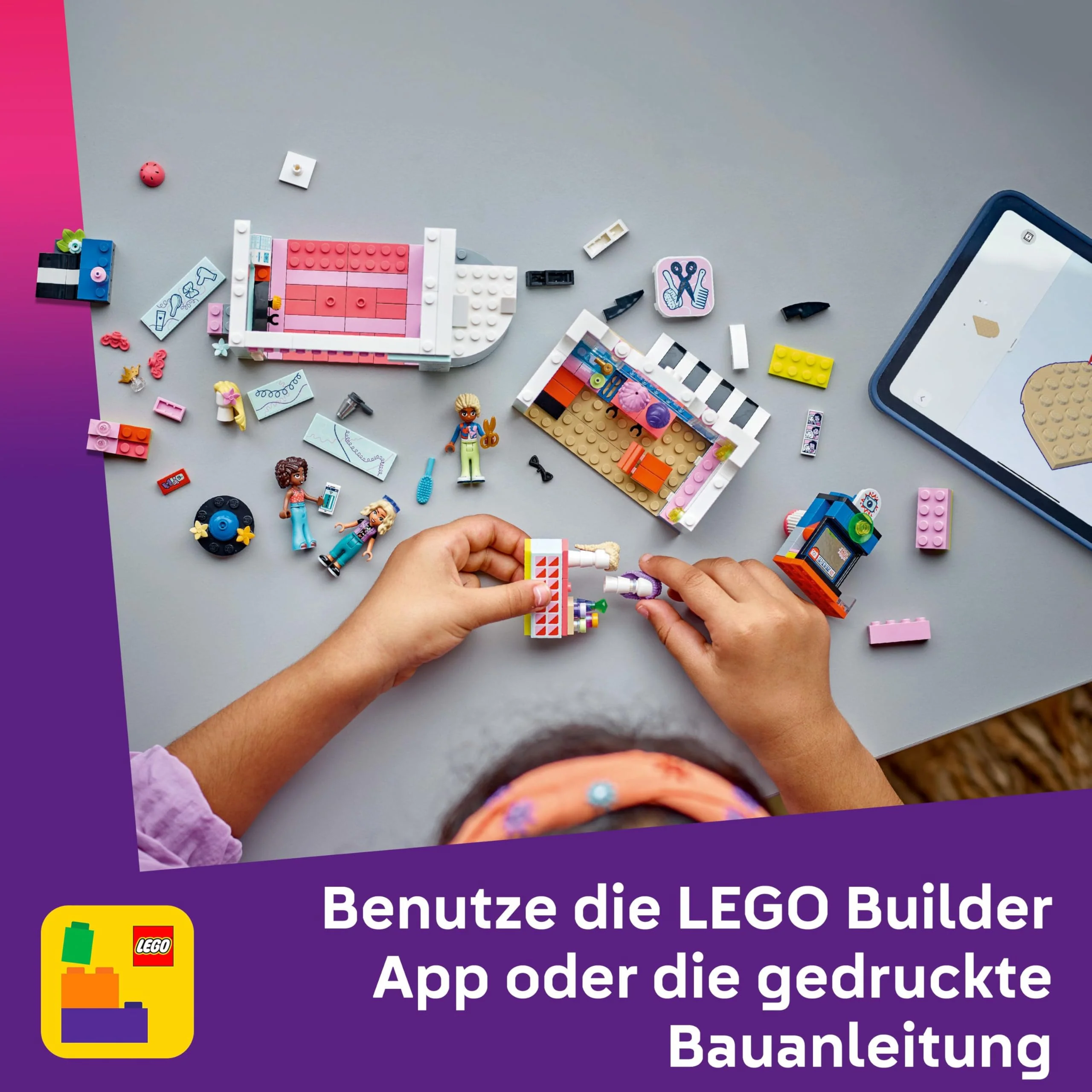 LEGO Friends Friseursalon, BAU- und Spielset für kreative Rollenspiele, Bauspielzeug, Geschenk für Mädchen ab 7 Jahren, 3 Minifiguren der Charaktere für Rollenspiele 42662 - Image 8