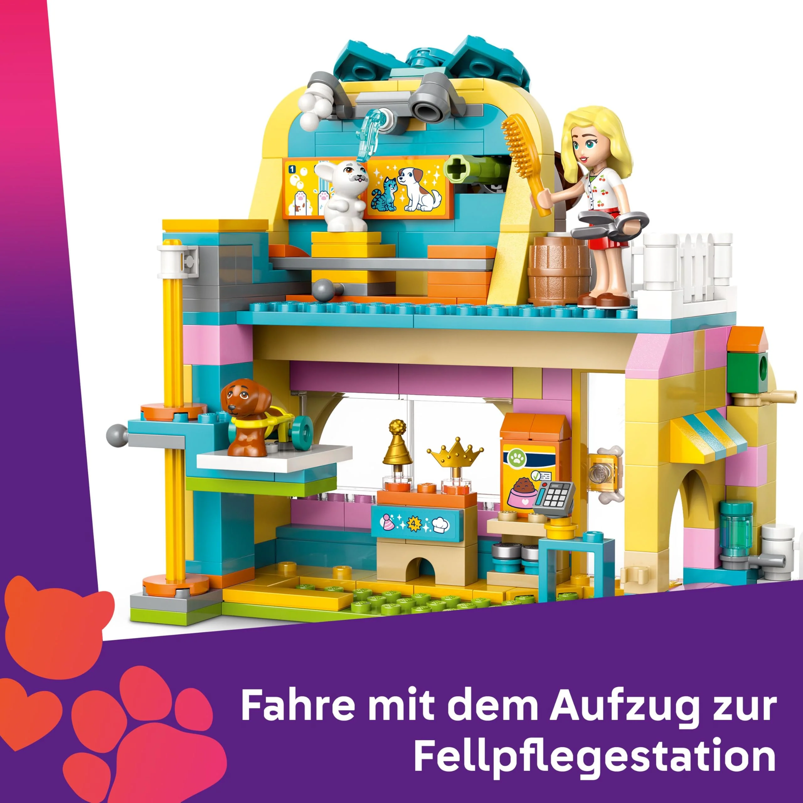 LEGO Friends Geschäft für Haustierzubehör - mit Hund, Katze und Kaninchen als Tierfiguren, 3 Minifiguren und viel Zubehör für die Haustierpflege - Geschenk für Mädchen und Jungen ab 6 Jahren - 42650 - Image 10