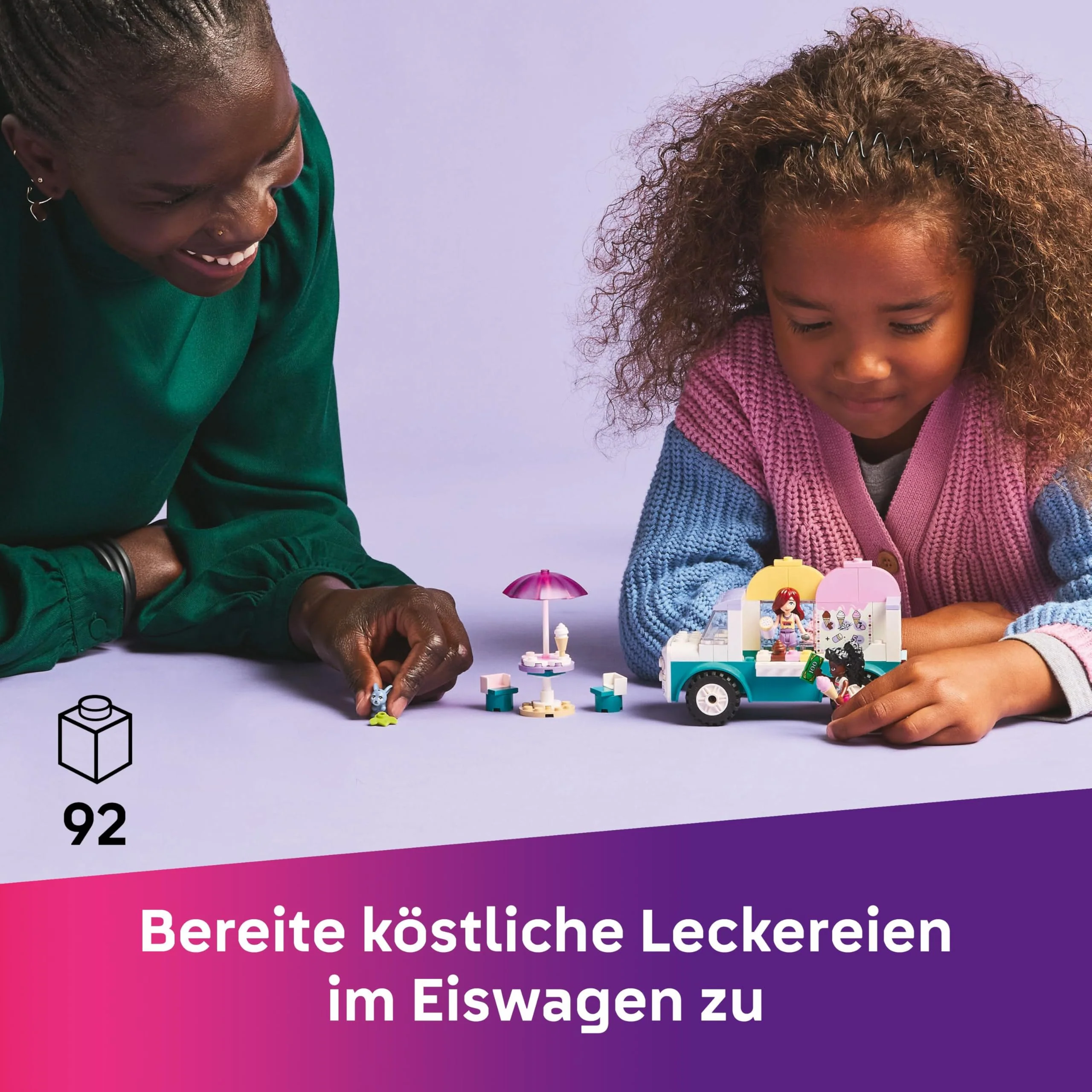 LEGO Friends Heartlake City Eiswagen, Spielset für Rollenspiele, Bauset mit 2 Spielzeugfiguren und einem Hasen, Spielzeug für Mädchen ab 4 Jahren, Bauspielzeug mit Minifiguren der Charaktere 42644 - Image 13