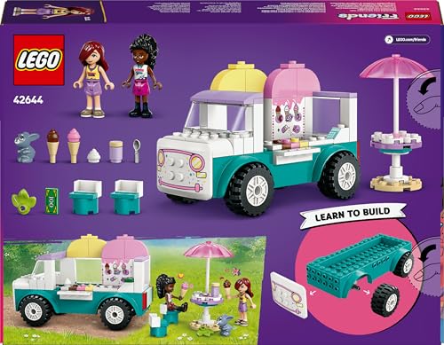 LEGO Friends Heartlake City Eiswagen, Spielset für Rollenspiele, Bauset mit 2 Spielzeugfiguren und einem Hasen, Spielzeug für Mädchen ab 4 Jahren, Bauspielzeug mit Minifiguren der Charaktere 42644 - Image 2