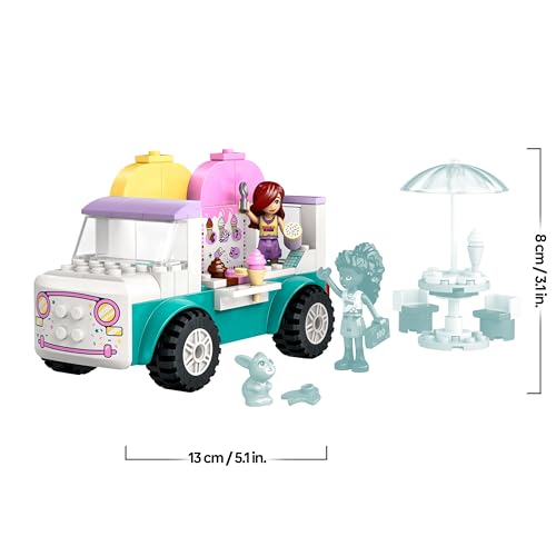 LEGO Friends Heartlake City Eiswagen, Spielset für Rollenspiele, Bauset mit 2 Spielzeugfiguren und einem Hasen, Spielzeug für Mädchen ab 4 Jahren, Bauspielzeug mit Minifiguren der Charaktere 42644 - Image 5