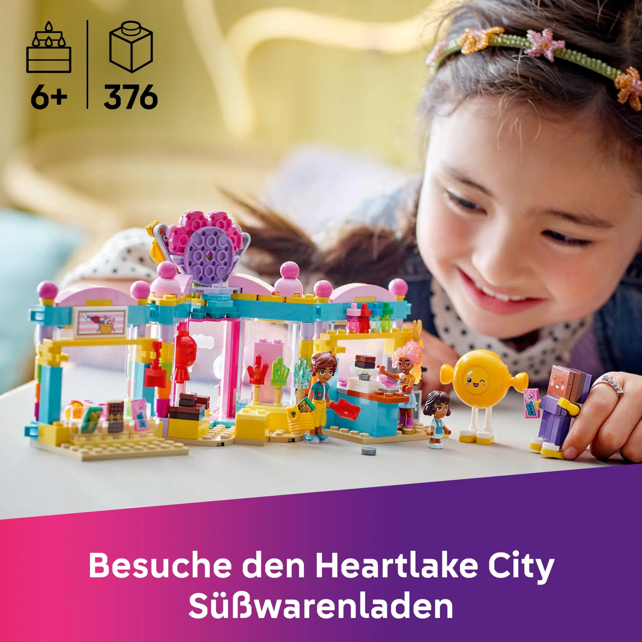 LEGO Friends Heartlake City Süßwarenladen - Kinder Spielset zum Bauen mit 3 Minifiguren, Einer Katzenfigur, Spielzeug Lebensmittel und Zubehör - Geschenk für Mädchen und Jungen ab 6 Jahren - 42649 - Image 9