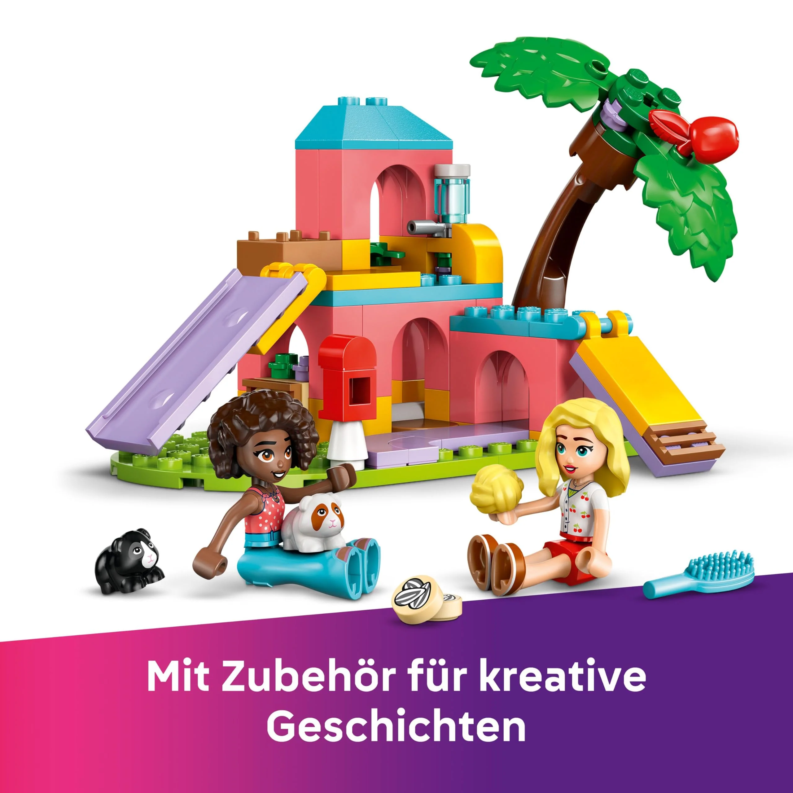 LEGO Friends Meerschweinchen Spielplatz - Kinder Spielzeug mit 2 Minifiguren, 2 Tierfiguren und viel Zubehör für die Haustierpflege - Kreatives Geschenk für Mädchen und Jungen ab 5 Jahren - 42640 - Image 9