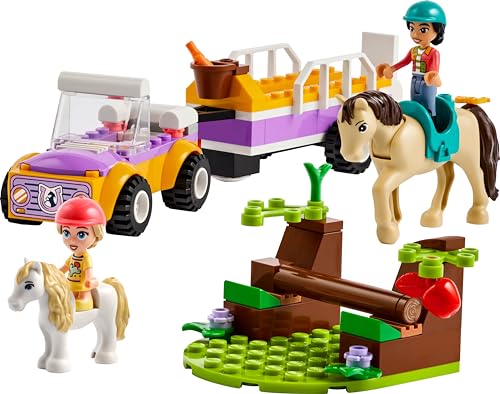 LEGO Friends Pferde- und Pony-Anhänger - Pferdespielzeug für Mädchen und Jungen - Kinder Geschenk für Vorschulkinder ab 4 Jahren - Lernspielzeug mit Spielfiguren Liann & Zoya sowie 2 Tiere 42634 - Image 4