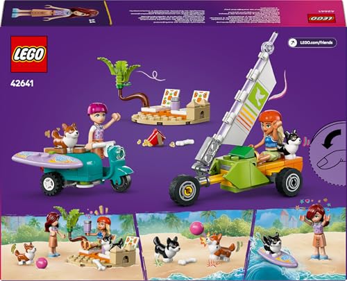 LEGO Friends Strandabenteuer mit Hunden, Bauspielzeug für Mädchen ab 6 Jahren, Tier Spielset mit 2 Minifiguren und 2 Corgi Figuren, Geschenk für kreative Kinder, Abenteuer Bauset mit Surfbrett 42641 - Image 2