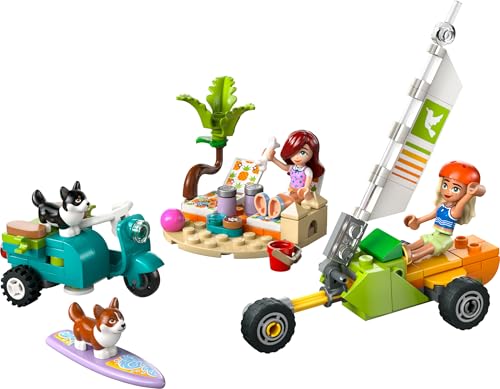 LEGO Friends Strandabenteuer mit Hunden, Bauspielzeug für Mädchen ab 6 Jahren, Tier Spielset mit 2 Minifiguren und 2 Corgi Figuren, Geschenk für kreative Kinder, Abenteuer Bauset mit Surfbrett 42641 - Image 4