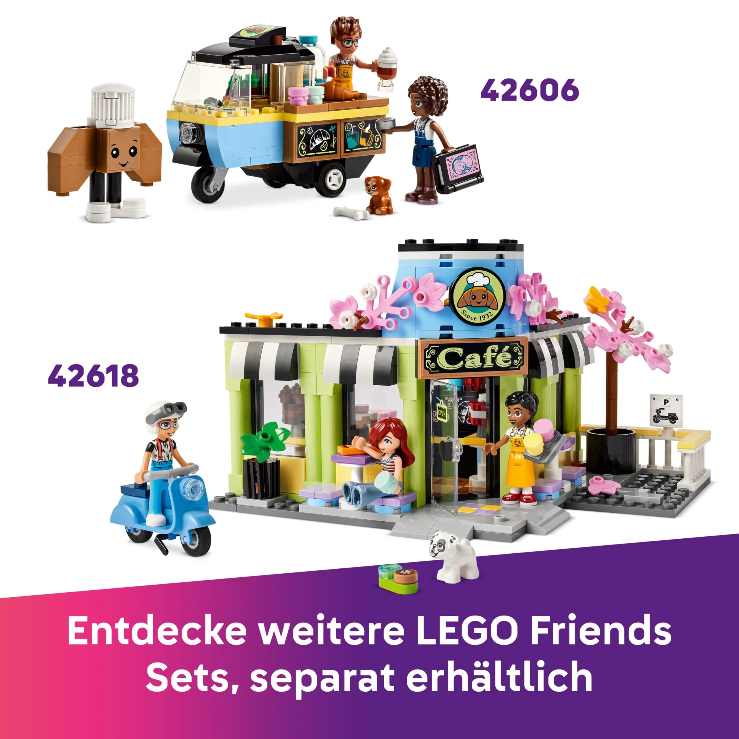 LEGO Friends Zuckerwattestand, Spielset für kreative Rollenspiele mit 2 Minifiguren, fahrbarem Stand und Zubehör, Geschenk für Mädchen ab 6 Jahren, Bauset mit Mini Puppen 42643 - Image 7
