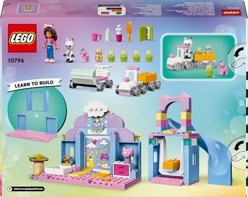 LEGO Gabby's Puppenhaus – Gabbys Katzenpflege Spielset – Kreatives Tier Spielzeug - Bauset mit Auto, Zug, Rutsche, Minifiguren & Zubehör – Kinder Geschenk für Mädchen ab 4 Jahren – 10796 - Image 2