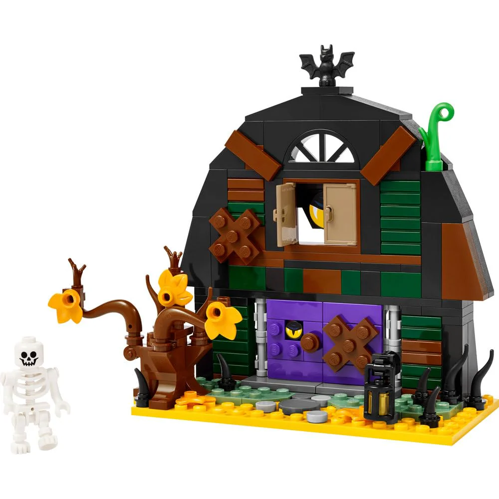 LEGO Halloween-Scheune - Kinder Spielzeug mit Skelett Minifigur - Bauset mit Fledermaus, Flasche, Lampe und weiterem Zubehör - Kreatives Jungen und Mädchen ab 8 Jahren - 40721 - Image 4