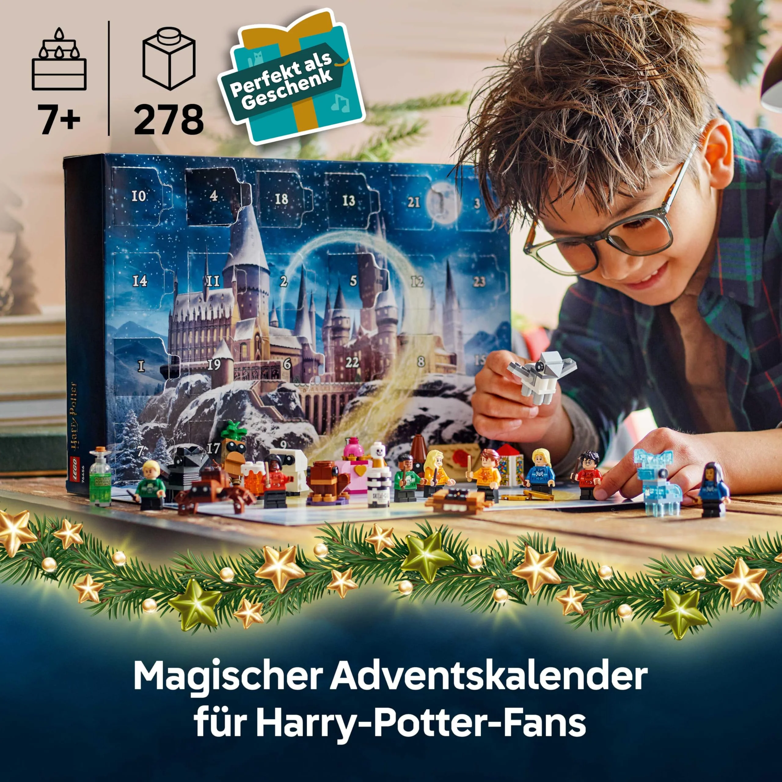 LEGO Harry Potter Adventskalender 2025 - Weihnachten Spielzeug mit 24 Überraschungen - 8 Minifiguren in festlichen Pullovern & 6 Figuren - Geschenk für Mädchen und Jungen ab 7 Jahren - 76456 - Image 10