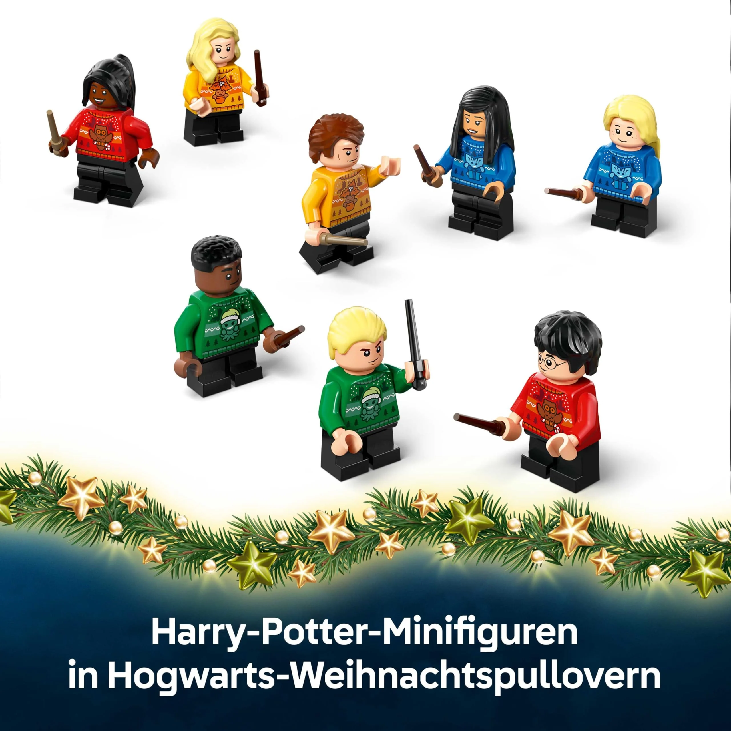 LEGO Harry Potter Adventskalender 2025 - Weihnachten Spielzeug mit 24 Überraschungen - 8 Minifiguren in festlichen Pullovern & 6 Figuren - Geschenk für Mädchen und Jungen ab 7 Jahren - 76456 - Image 7