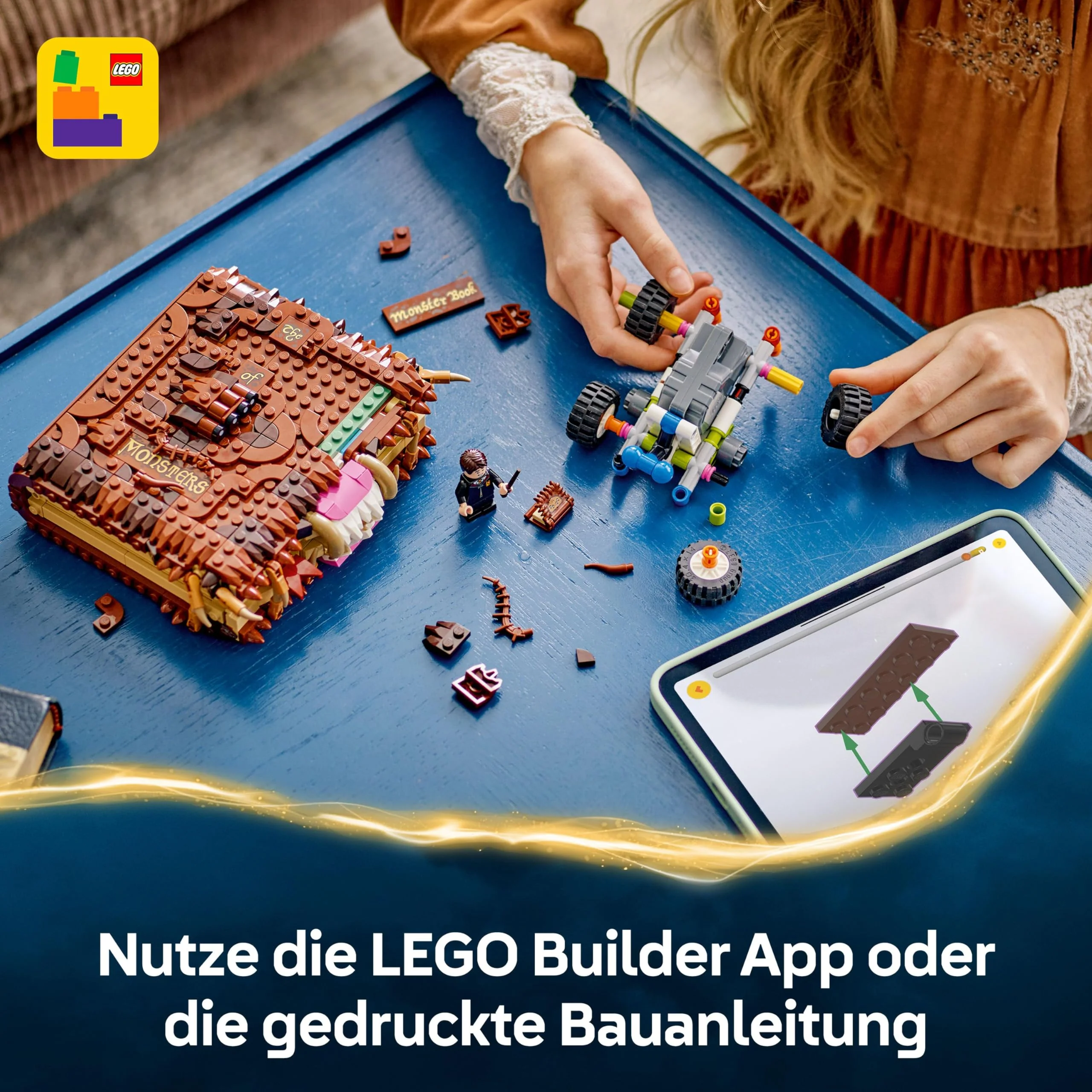 LEGO Harry Potter Beißendes Monsterbuch der Monster – Interaktives Spielzeug mit Rückziehmotor und beißendem Mund – mit Neville Longbottom Mini-Figur – Geschenk für Kinder, Harry Potter Fans – 76449 - Image 4