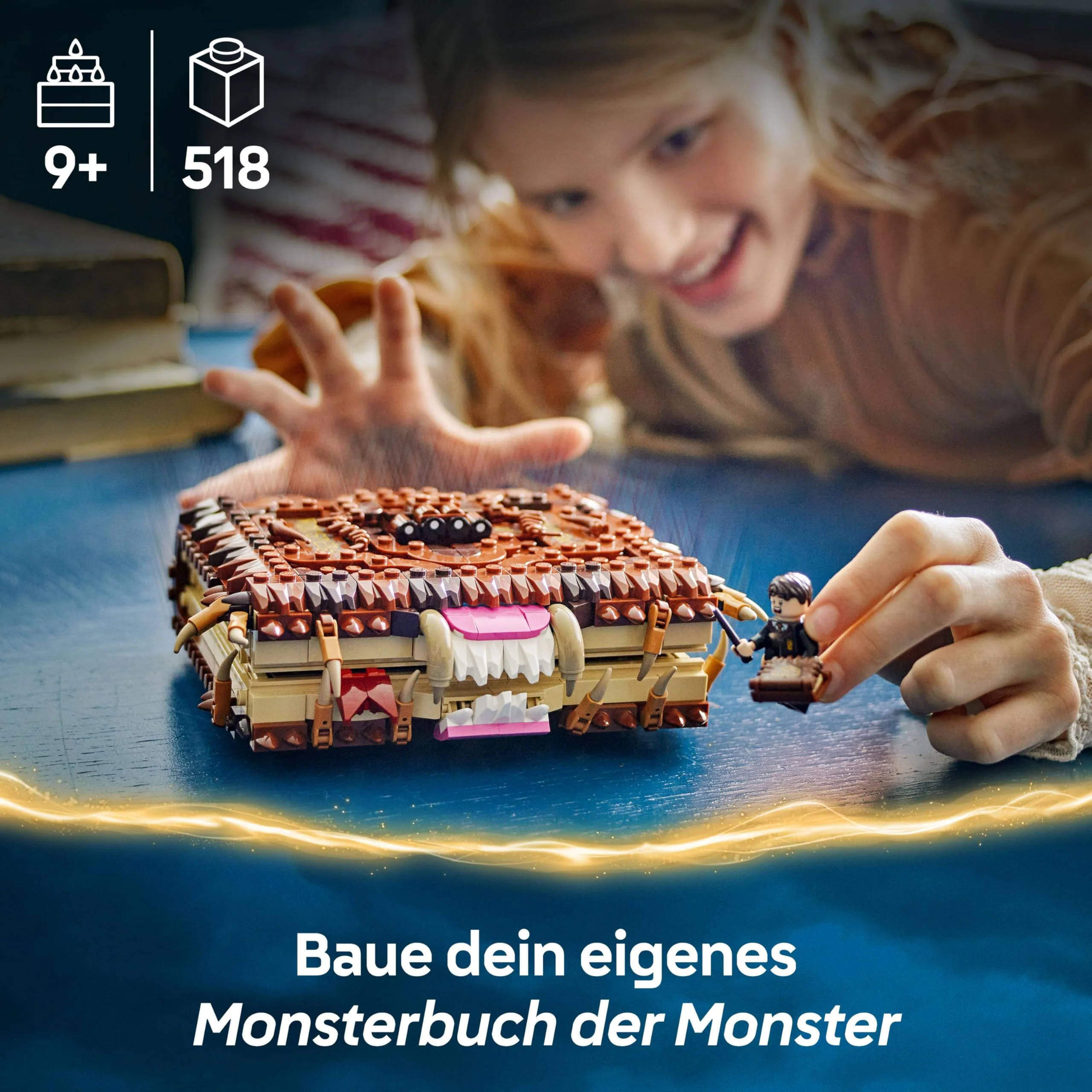 LEGO Harry Potter Beißendes Monsterbuch der Monster – Interaktives Spielzeug mit Rückziehmotor und beißendem Mund – mit Neville Longbottom Mini-Figur – Geschenk für Kinder, Harry Potter Fans – 76449 - Image 9