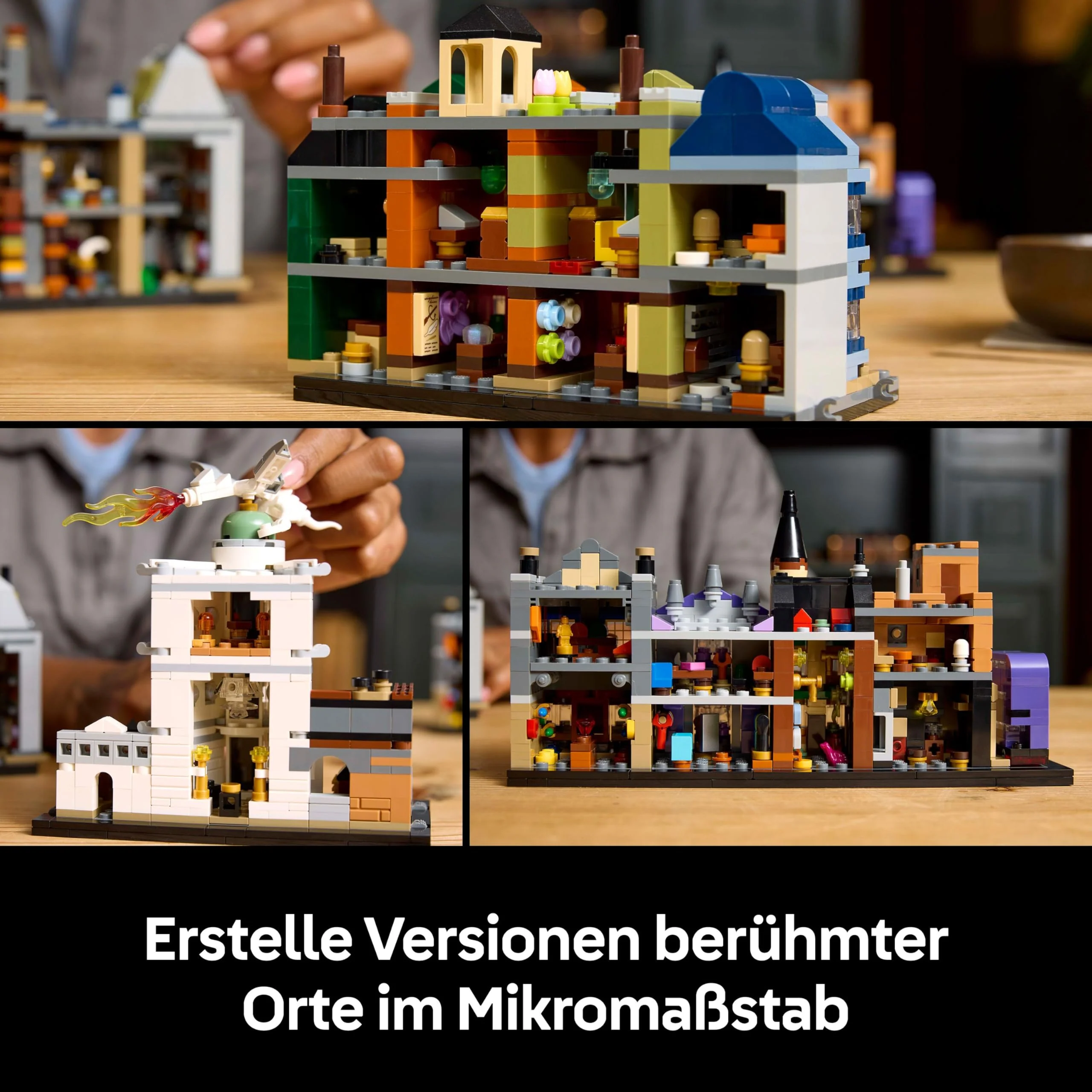 LEGO Harry Potter Die Zauberläden der Winkelgasse - Miniaturstraße zum Ausstellen - 12 Mikrofiguren zum Sammeln, inkl. Harry Potter, Draco Malfoy, Hermine Granger - Geschenk für Erwachsene 76444 - Image 11