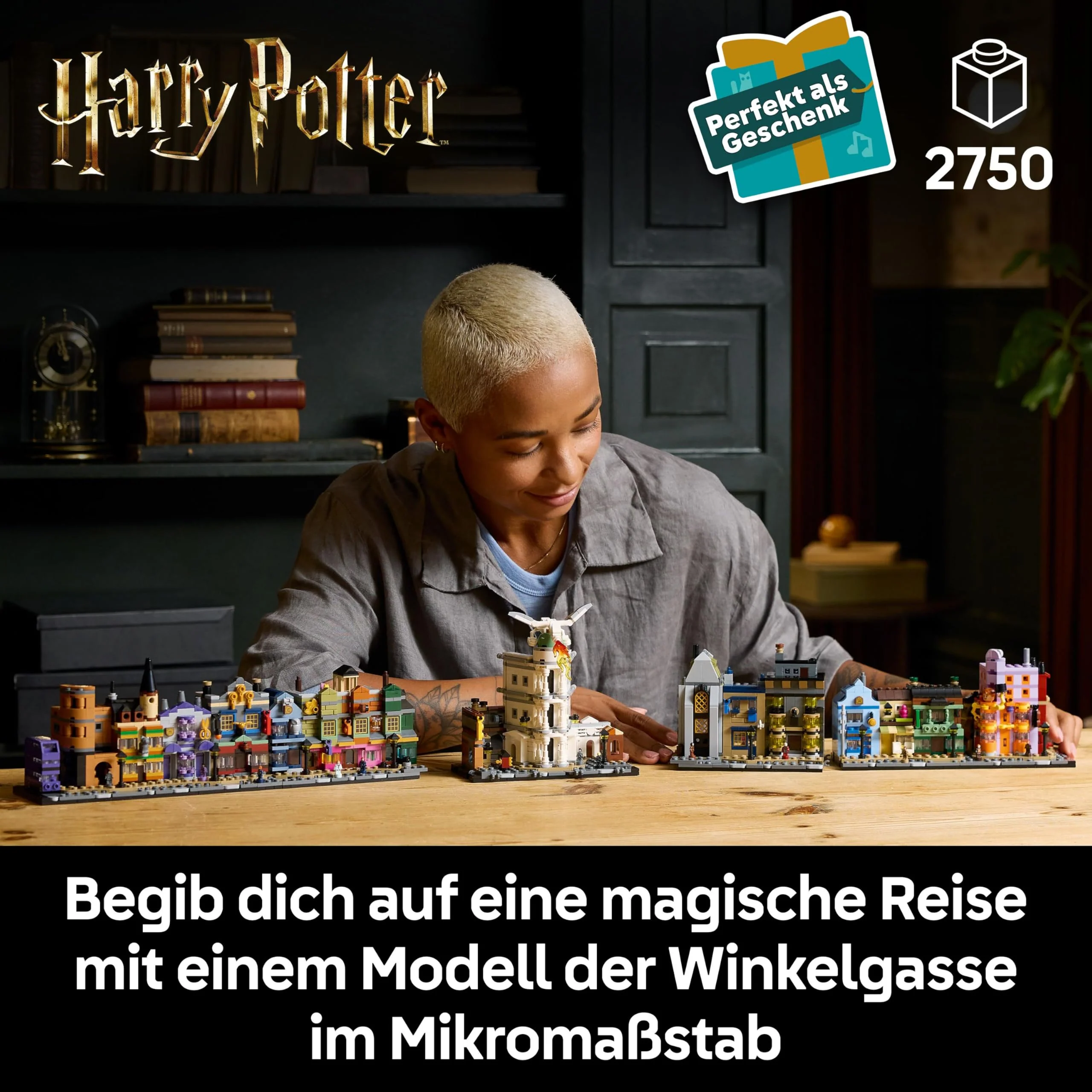 LEGO Harry Potter Die Zauberläden der Winkelgasse - Miniaturstraße zum Ausstellen - 12 Mikrofiguren zum Sammeln, inkl. Harry Potter, Draco Malfoy, Hermine Granger - Geschenk für Erwachsene 76444 - Image 12