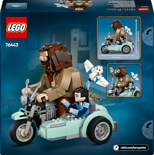 LEGO Harry Potter Hagrids und Harrys Motorradtour – Spielzeug mit Motorrad, Beiwagen & Eule Hedwig – Mit Minifiguren zum Sammeln – Kreatives Geschenk für Mädchen und Jungen ab 9 Jahren – 76443 - Image 2
