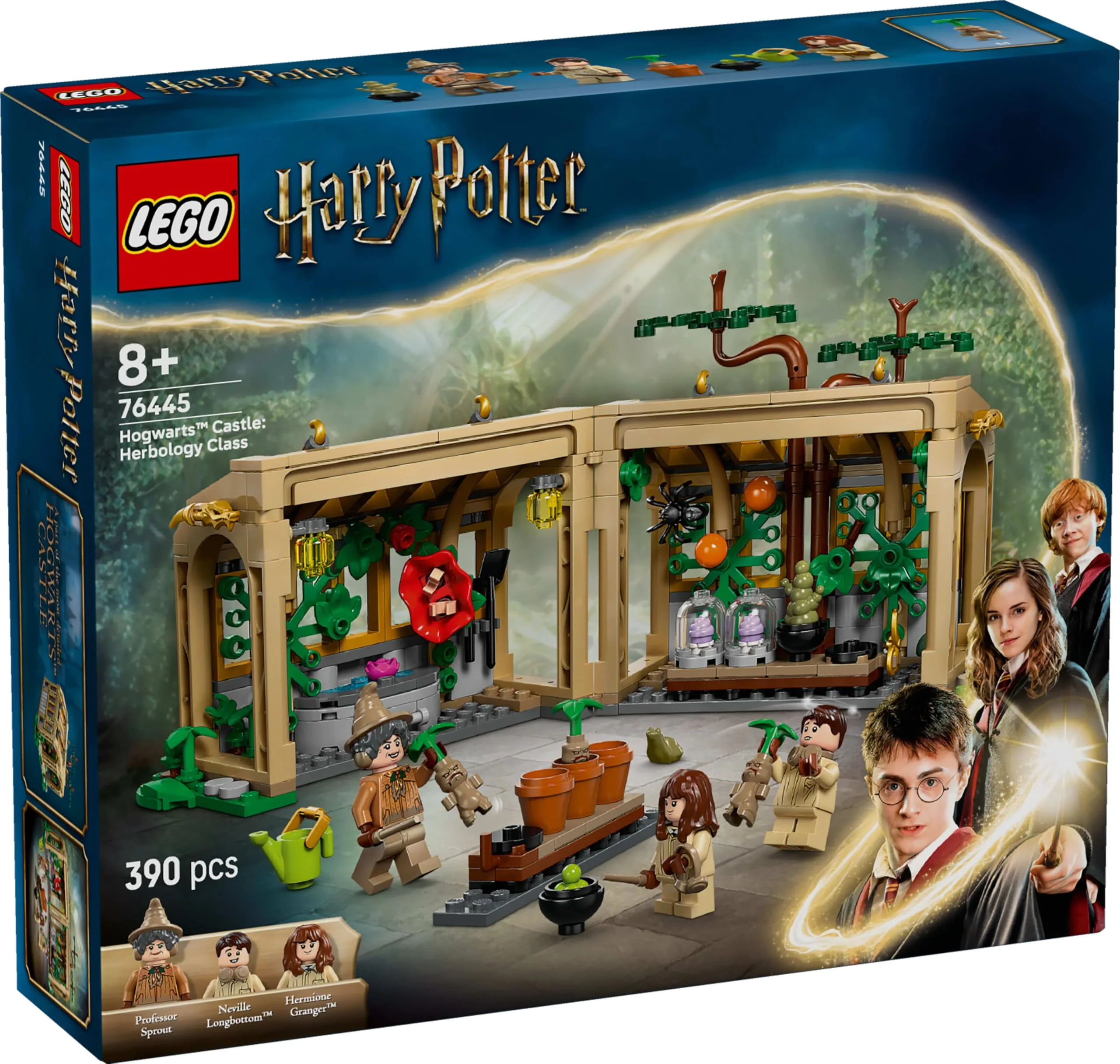 LEGO Harry Potter Schloss Hogwarts: Kräuterkundeunterricht – Spielset mit Neville Longbottom, Hermine Granger, Professor Sprout, 3 Alraunen und Gewächshaus – Geschenk für Kinder ab 8 Jahren – 76445 - Image 2