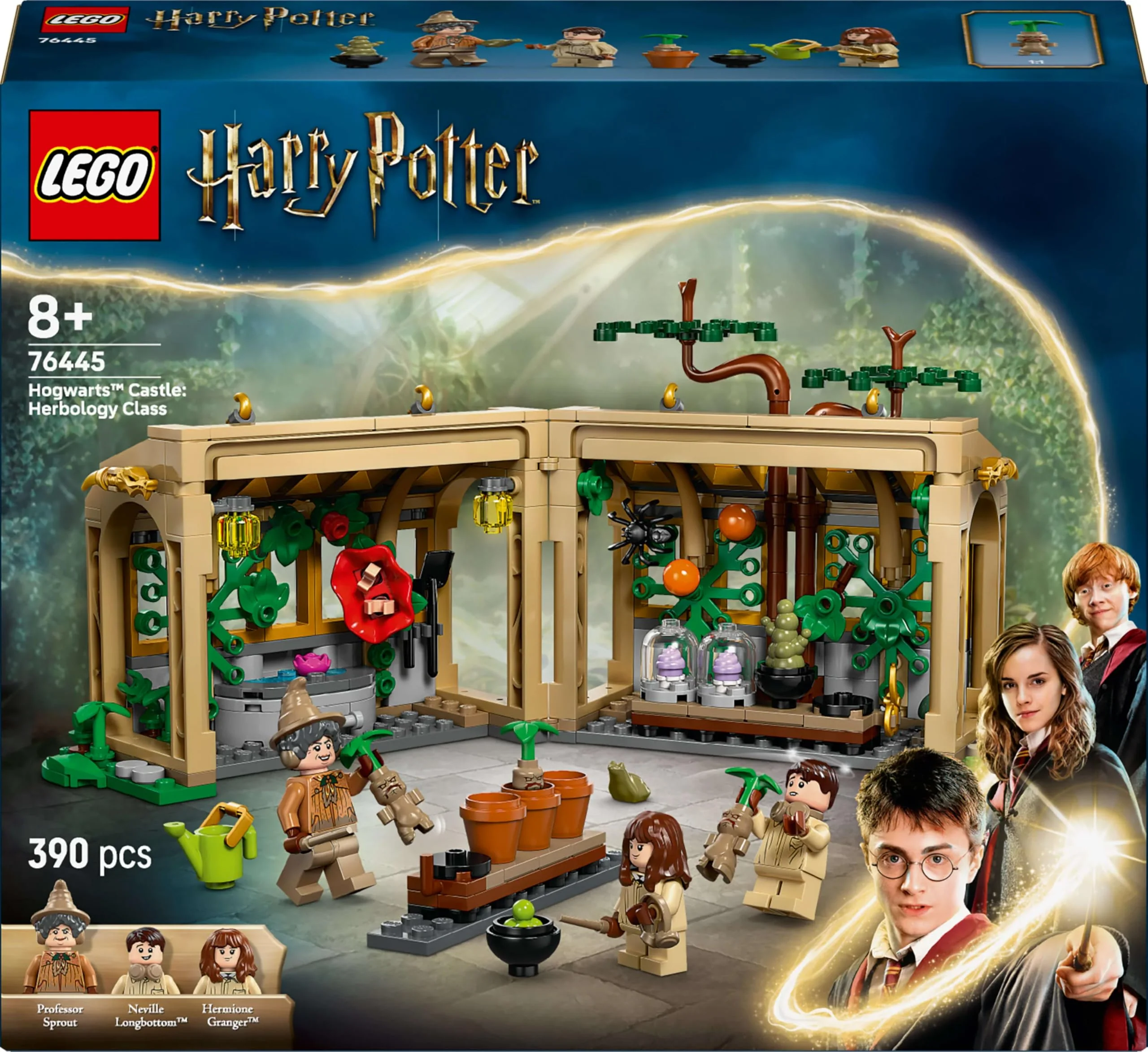 LEGO Harry Potter Schloss Hogwarts: Kräuterkundeunterricht – Spielset mit Neville Longbottom, Hermine Granger, Professor Sprout, 3 Alraunen und Gewächshaus – Geschenk für Kinder ab 8 Jahren – 76445 - Image 3