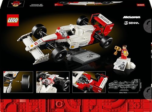 LEGO Icons McLaren MP4/4 & Ayrton Senna Modellauto Set, F1 Rennwagen Bausatz für Erwachsene mit Rennfahrer Mini-Figur, Sammlerstück, Geschenk-Idee zum Geburtstag für Männer, Frauen, Ihn & Sie 10330 - Image 2