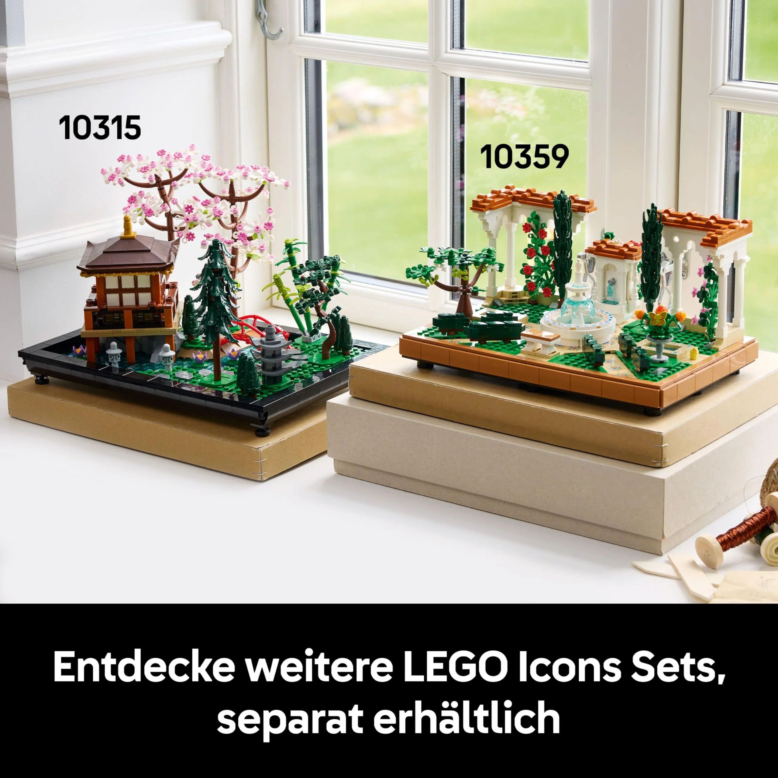 LEGO Icons Springbrunnengarten - Miniatur Bauset für Erwachsene mit Laubengängen, Zypressen, Bäumen, Weinreben, Blumen - Kreative Geschenkidee zum Geburtstag, Einweihung für Frauen, Männer - 10359 - Image 7