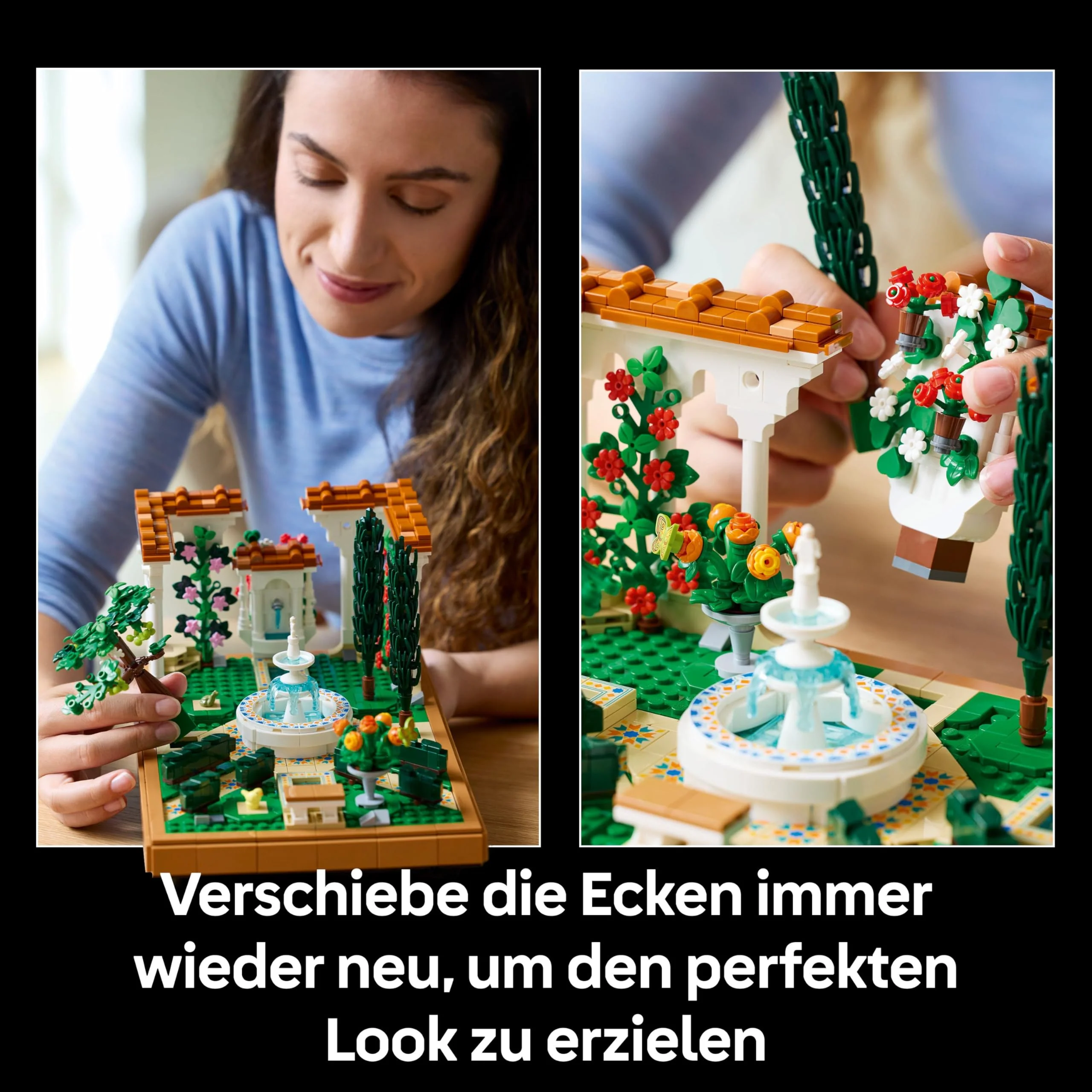 LEGO Icons Springbrunnengarten - Miniatur Bauset für Erwachsene mit Laubengängen, Zypressen, Bäumen, Weinreben, Blumen - Kreative Geschenkidee zum Geburtstag, Einweihung für Frauen, Männer - 10359 - Image 8