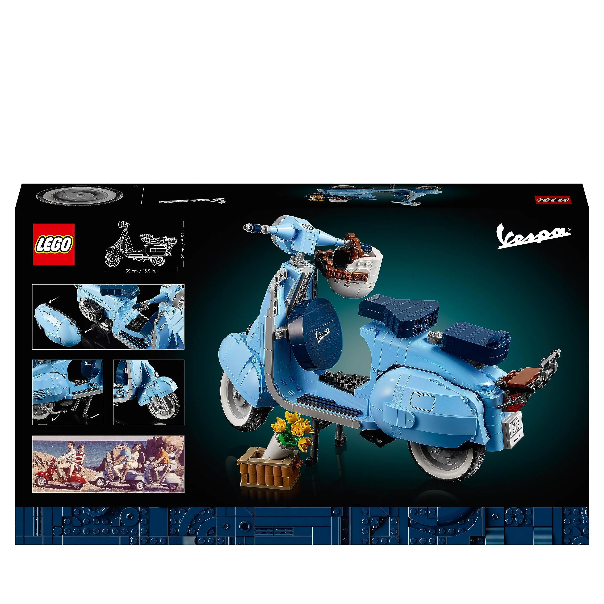 LEGO Icons Vespa 125, Motorrad-Modell zum Bauen, Vintage Roller aus Italien, Modellbausatz für Erwachsene, Austellungsstück als Zimmer-Deko, Geschenke für Frauen und Männer 10298 - Image 7