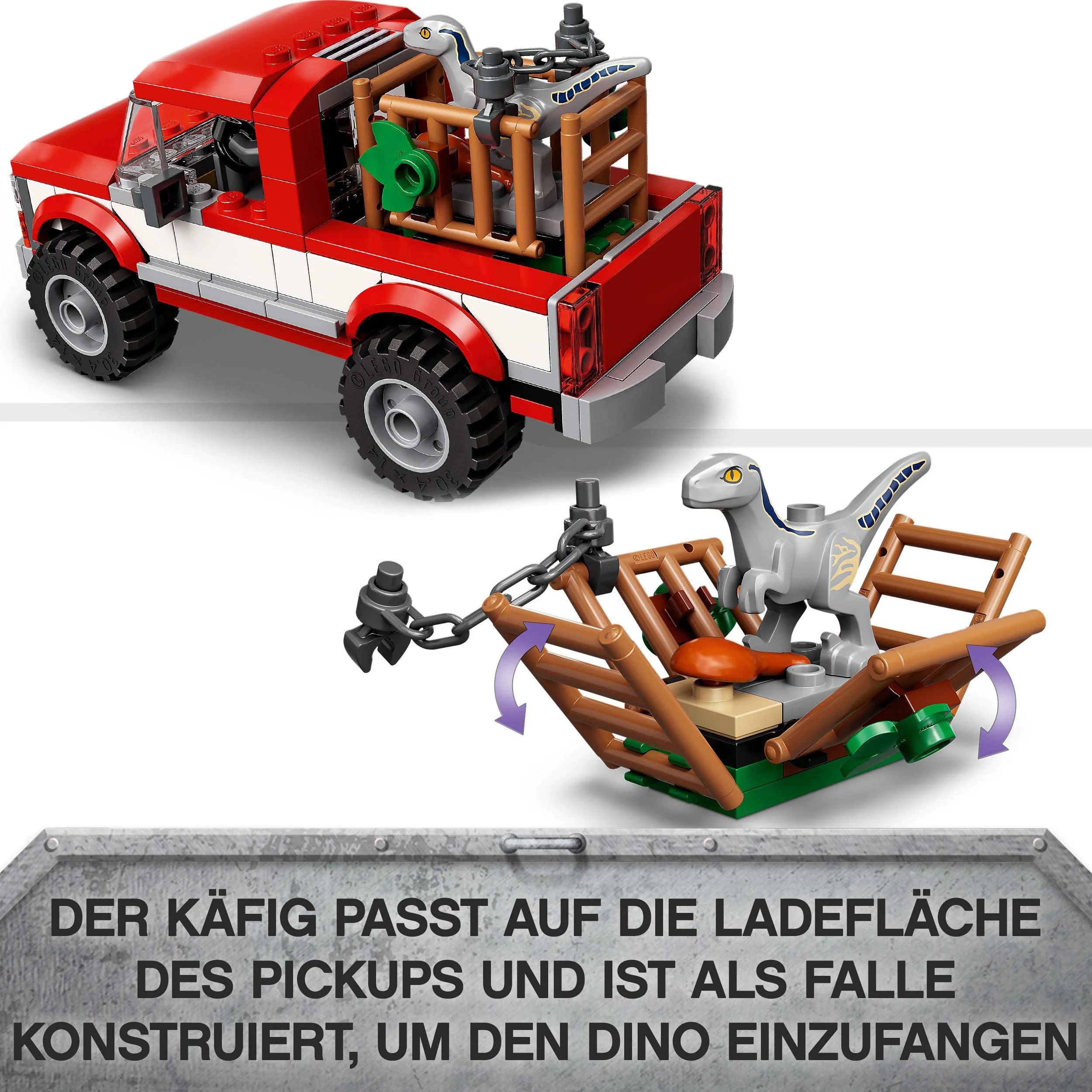 LEGO Jurassic World Blue & Beta in der Velociraptor-Falle, Spielzeugauto mit Dinosaurier Figuren, Geschenk für Kinder ab 6 Jahren 76946 - Image 6
