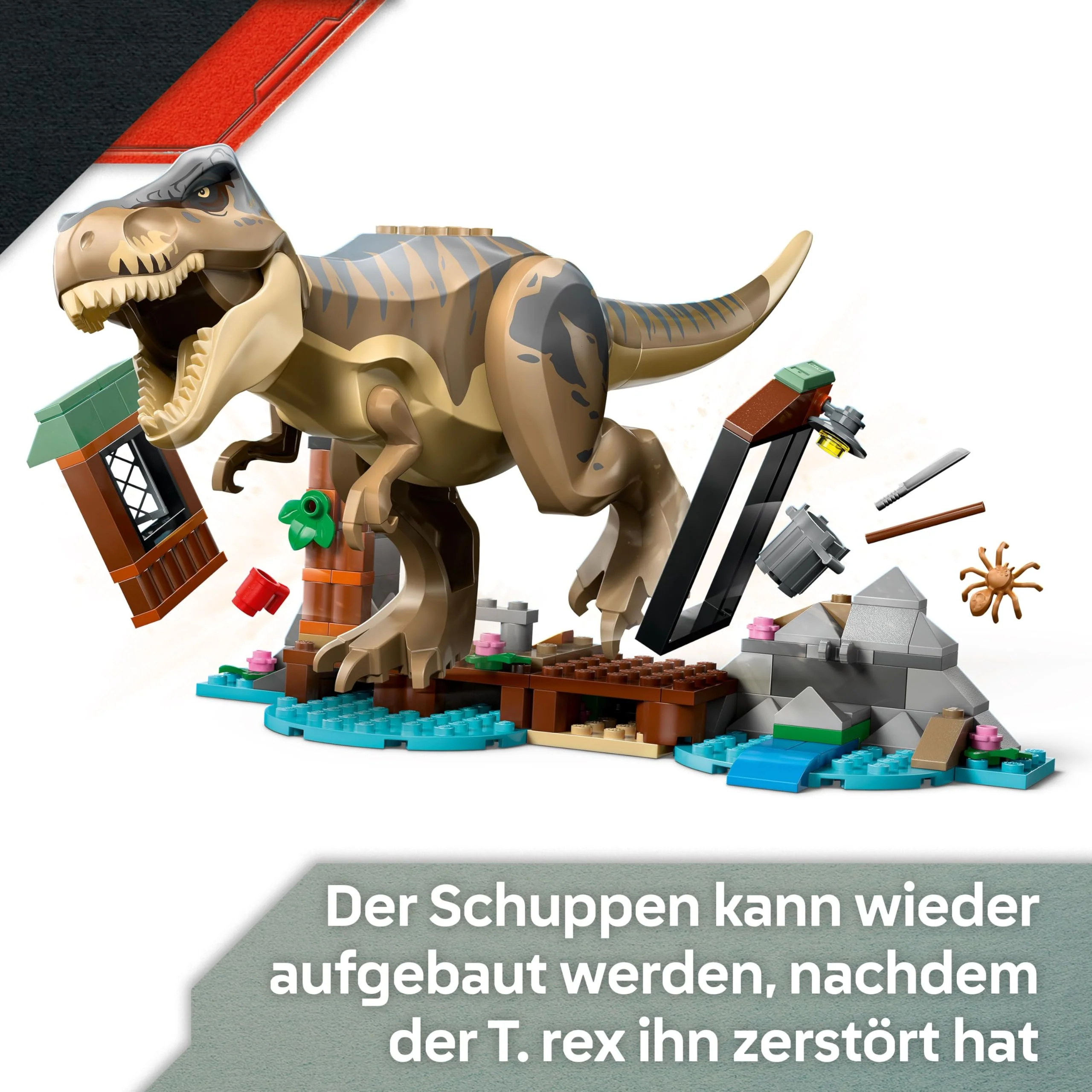 LEGO Jurassic World Flucht vor dem T.Rex – Interaktives Spielzeug mit Dinosaurier-Figur, Boot, ATV und 2 Minifiguren – Geschenk für Jungen und Mädchen ab 5 Jahren – 76975 - Image 5