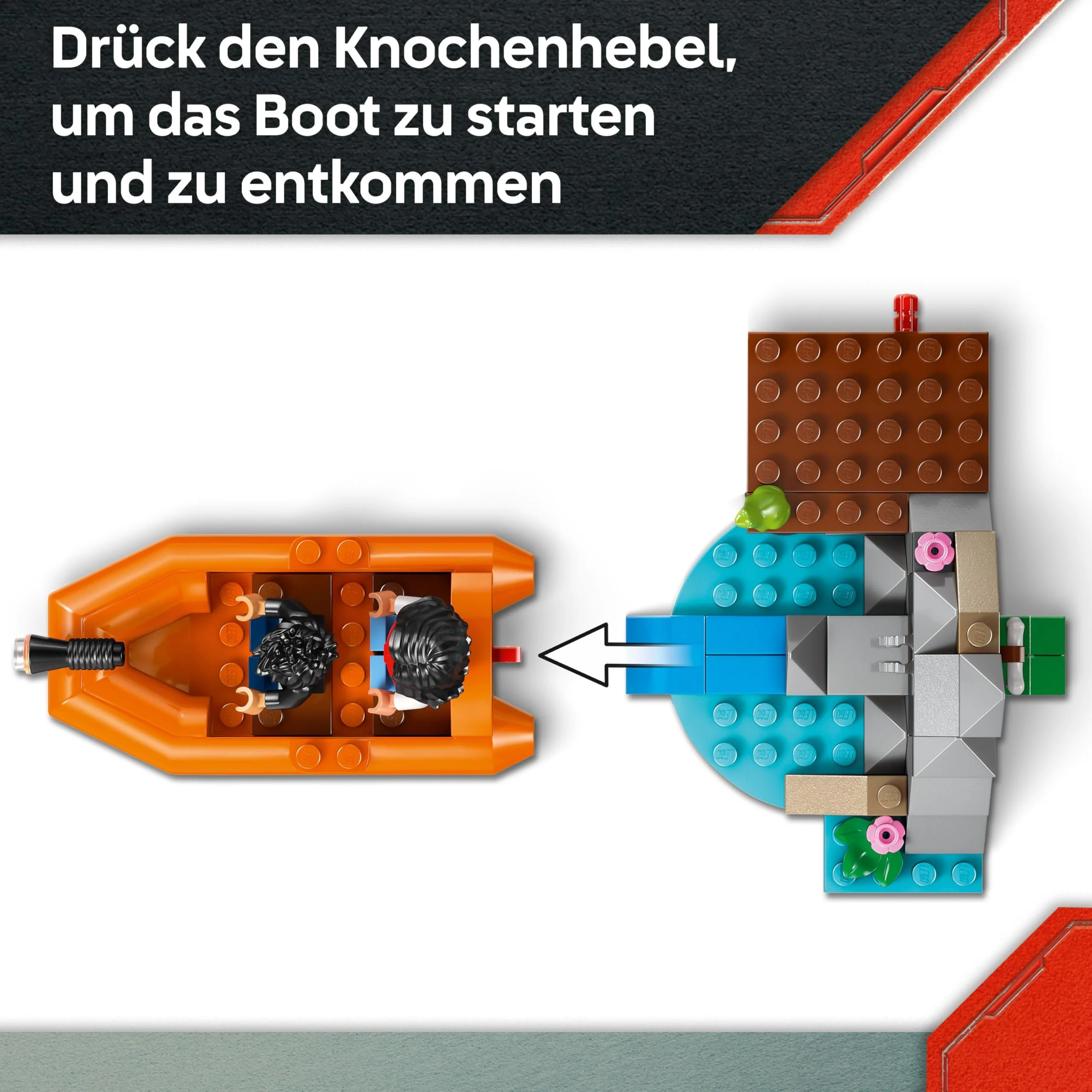 LEGO Jurassic World Flucht vor dem T.Rex – Interaktives Spielzeug mit Dinosaurier-Figur, Boot, ATV und 2 Minifiguren – Geschenk für Jungen und Mädchen ab 5 Jahren – 76975 - Image 6