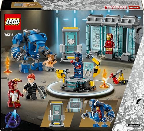 LEGO Marvel Iron Mans Labor: Halle der Rüstungen - Superhelden Spielzeug mit Einer Mech Figur, 5 Minifiguren inkl. Aldrich Killian - Avengers Geschenk für Jungen und Mädchen ab 8 Jahren 76315 - Image 2