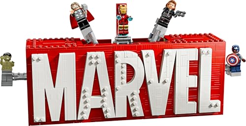 LEGO Marvel: Marvel Logo & Minifiguren - Sammlerstück inkl. Hulk, Thor, Iron Man, Black Widow und Captain America - Bauset mit Avengers Figuren - Geschenk für Jungen und Mädchen ab 12 Jahren 76313 - Image 4