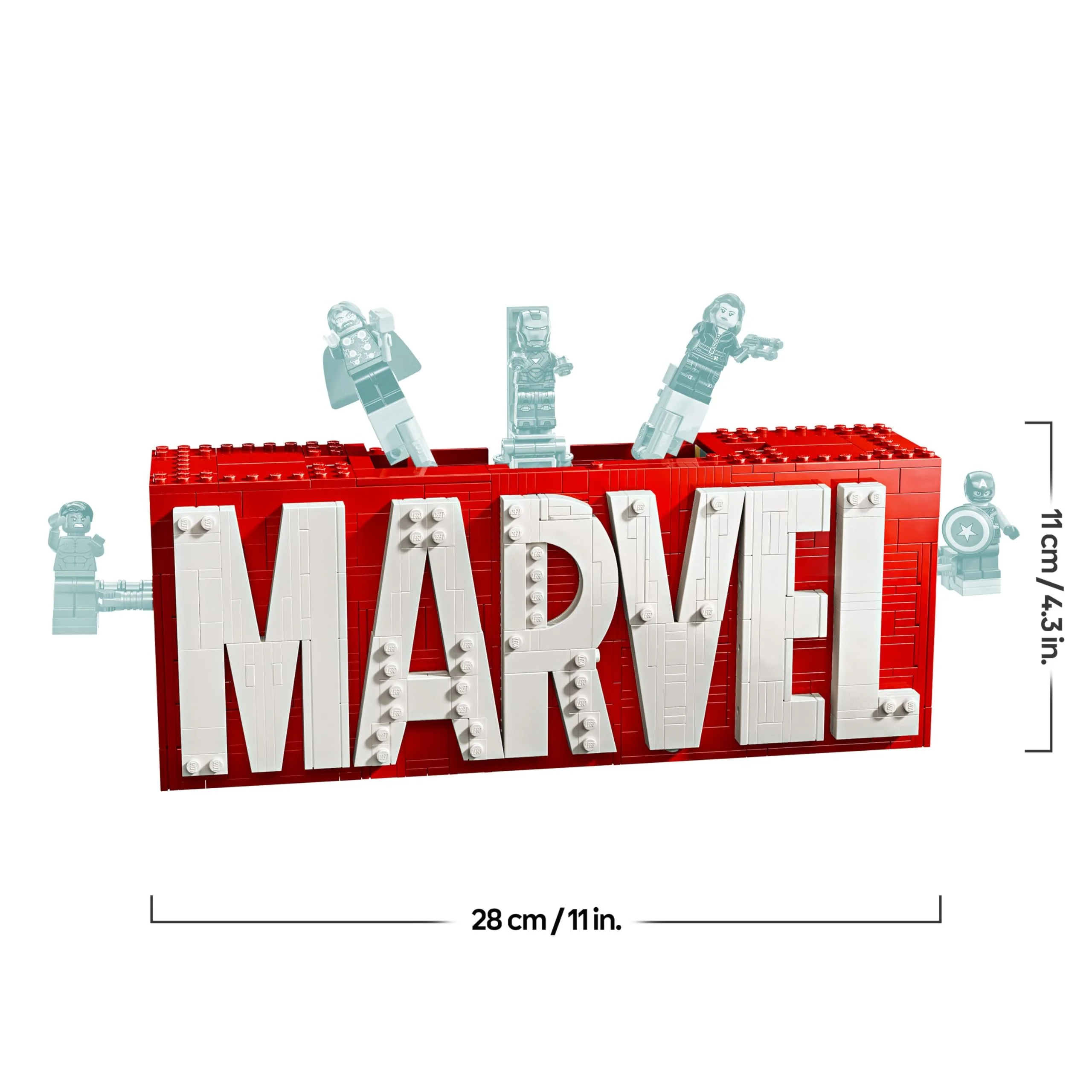 LEGO Marvel: Marvel Logo & Minifiguren - Sammlerstück inkl. Hulk, Thor, Iron Man, Black Widow und Captain America - Bauset mit Avengers Figuren - Geschenk für Jungen und Mädchen ab 12 Jahren 76313 - Image 6