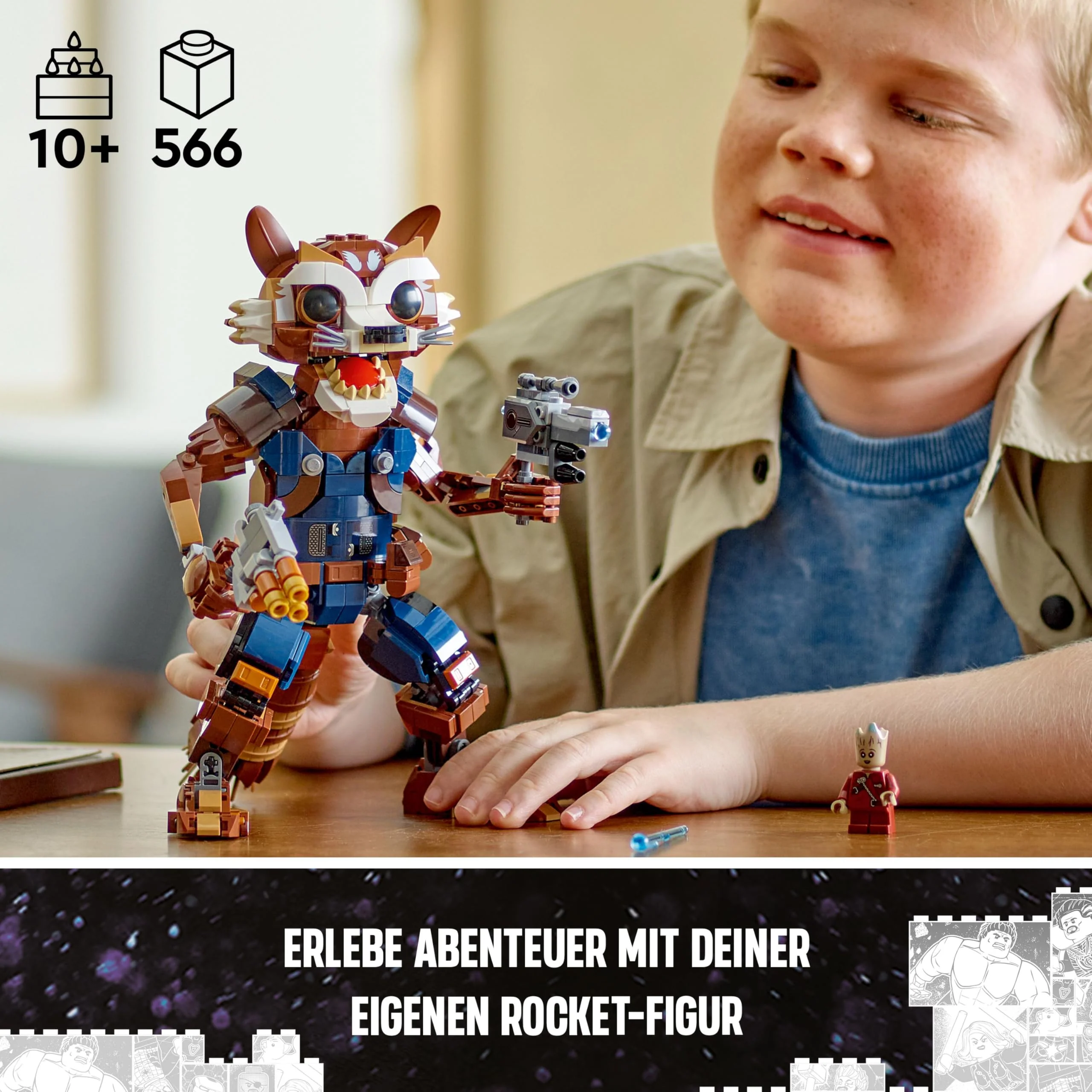 LEGO Marvel Rocket & Baby Groot, baubares Superhelden-Spielzeug für Kinder aus Marvel Studios' Guardians of The Galaxy, Figur für Rollenspiele, Geschenk für Jungs und Mädchen ab 10 Jahren 76282 - Image 10