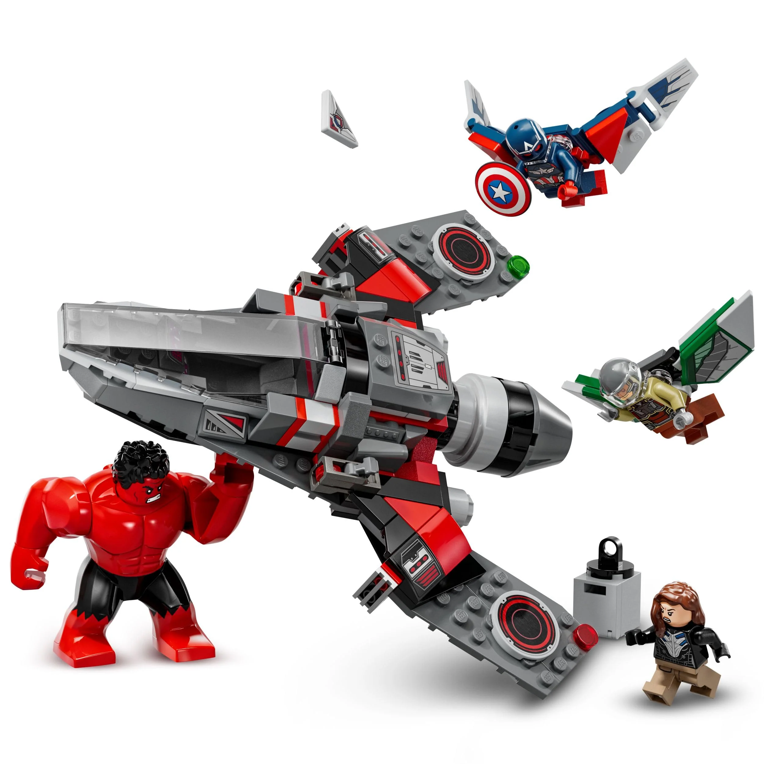 LEGO Marvel Showdown zwischen Captain America und Red Hulk, Geschenk für Kinder, Set mit baubarem Jet, Superhelden Spielzeug für Jungen und Mädchen ab 8 Jahren, Abenteuer Bauspielzeug 76292 - Image 8