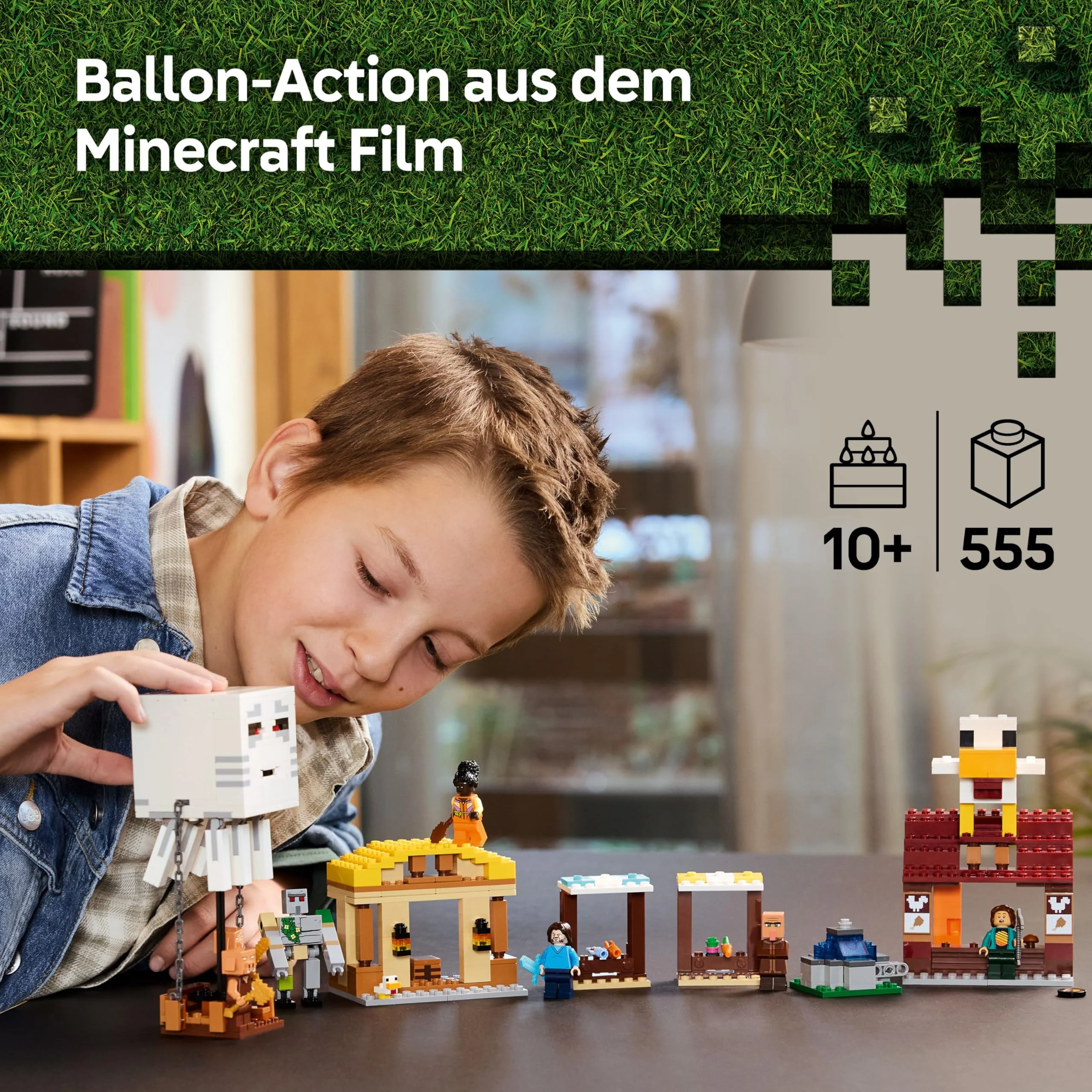 LEGO Minecraft Angriff des Ghast-Ballons - Gaming Spielzeug - Steves Haus, 4 Minifiguren - Iron Golem Figur & explodierender Brunnen Funktion - Geschenk für Jungen, Mädchen & Fans ab 10 Jahren - 21273 - Image 12