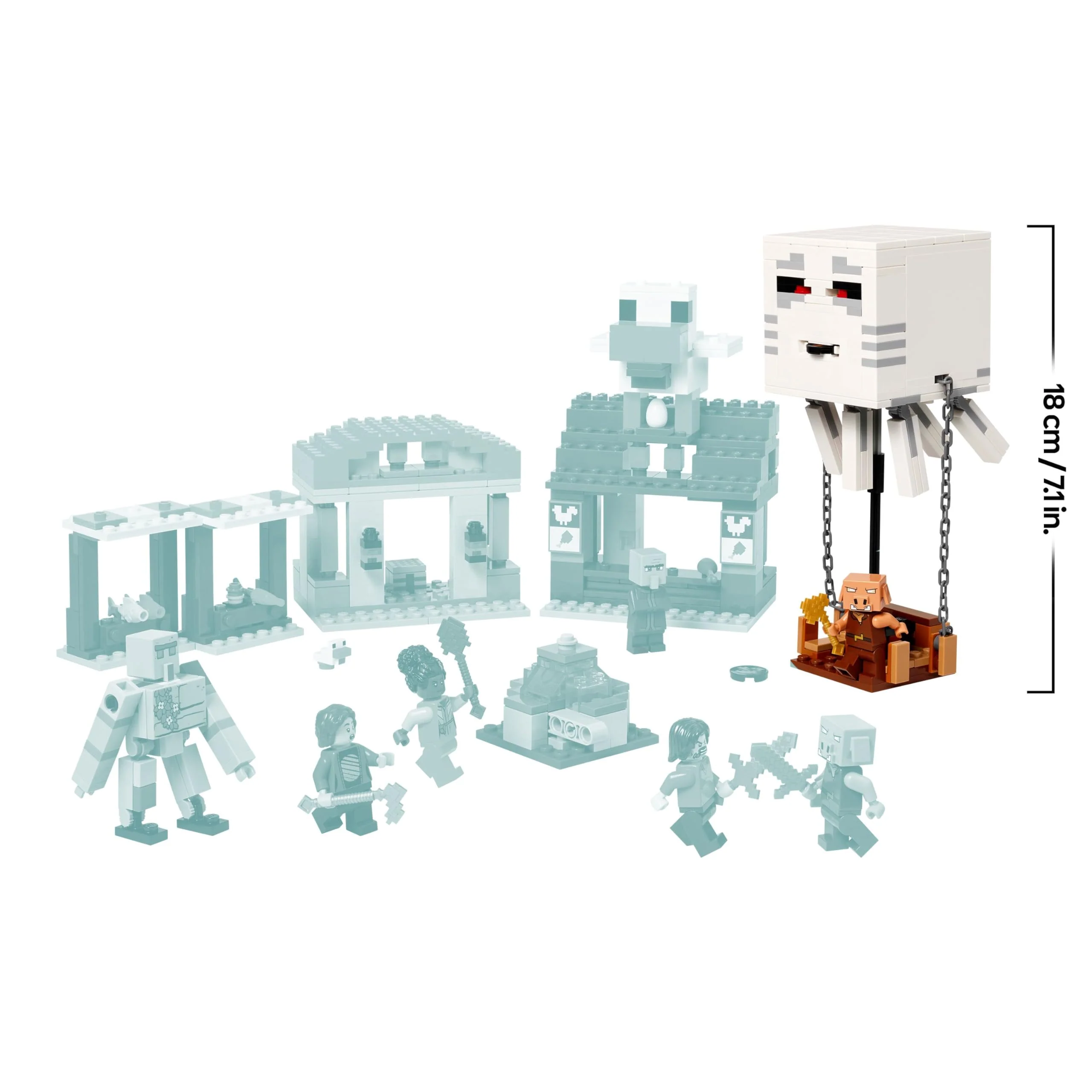 LEGO Minecraft Angriff des Ghast-Ballons - Gaming Spielzeug - Steves Haus, 4 Minifiguren - Iron Golem Figur & explodierender Brunnen Funktion - Geschenk für Jungen, Mädchen & Fans ab 10 Jahren - 21273 - Image 6