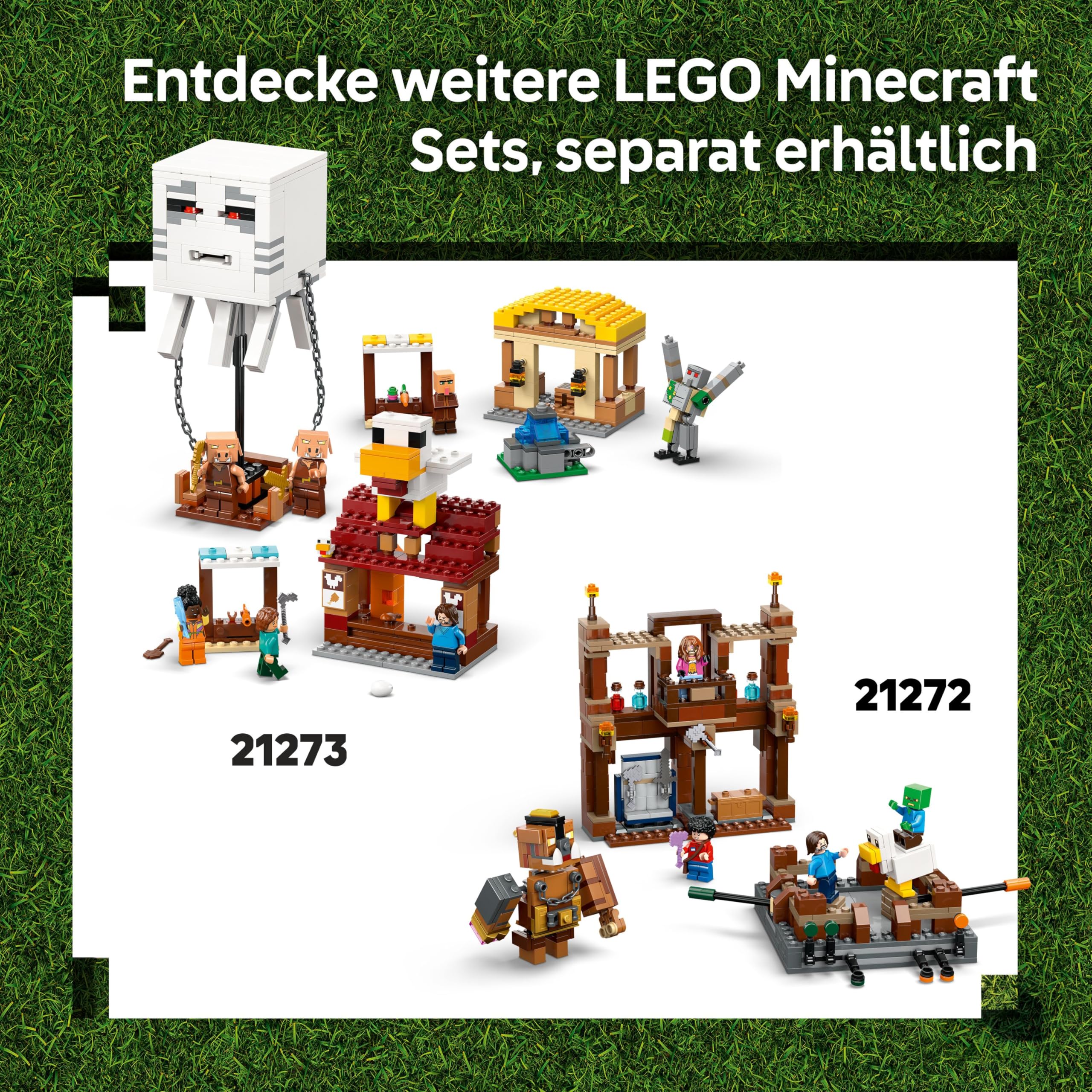 LEGO Minecraft Angriff des Ghast-Ballons - Gaming Spielzeug - Steves Haus, 4 Minifiguren - Iron Golem Figur & explodierender Brunnen Funktion - Geschenk für Jungen, Mädchen & Fans ab 10 Jahren - 21273 - Image 7