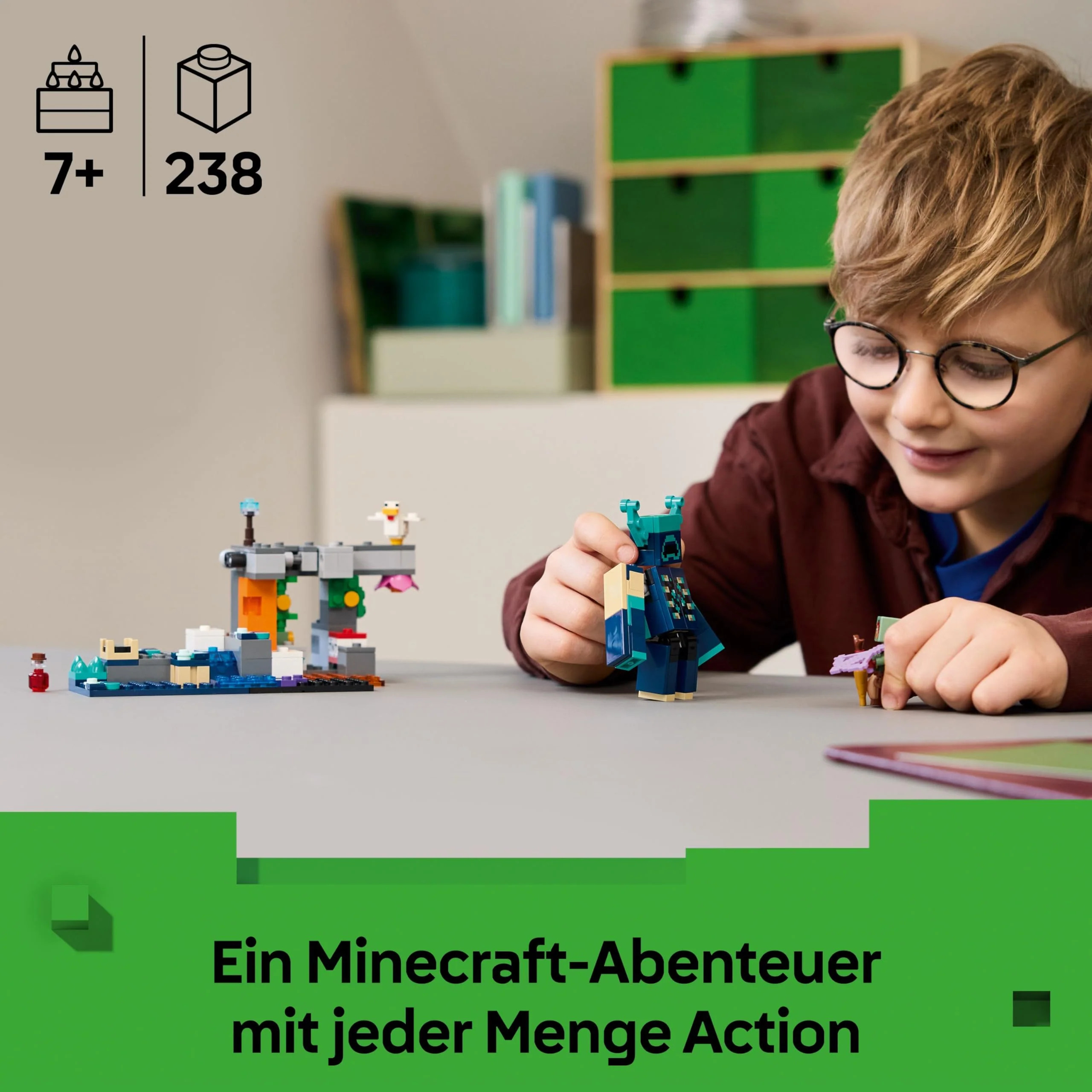 LEGO Minecraft Begegnung mit dem Wächter - Kinder Spielzeug mit Minifigur - Ranger, Huhn und baubarer Wächter - Interaktives Spielset - Gaming Geschenk für Jungen, Mädchen & Fans ab 7 Jahren - 21274 - Image 9