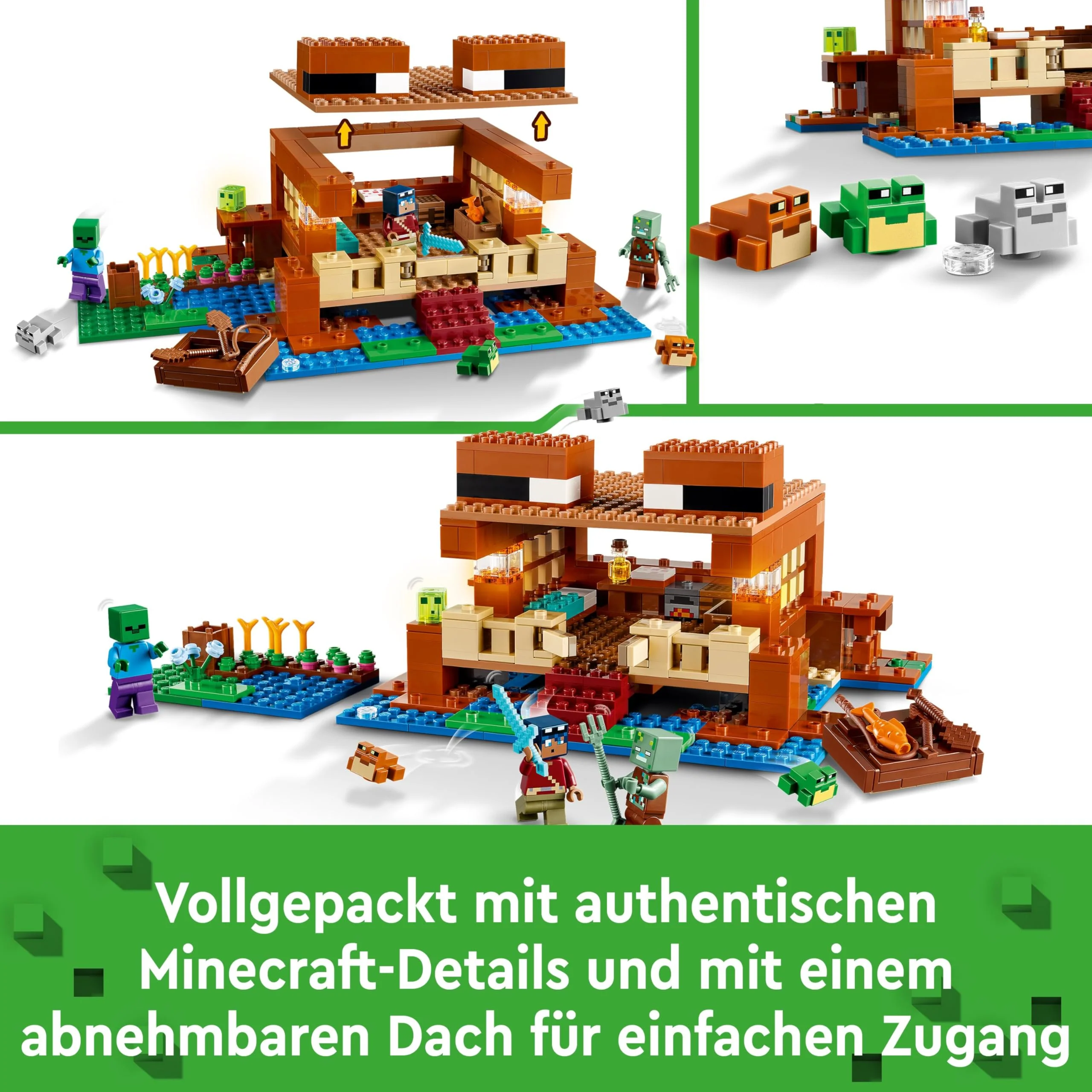 LEGO Minecraft Das Froschhaus - Spielzeug mit Boot, Tierfiguren & Zubehör - Gaming Spielset mit Ruderboot, Ofen, Kuchen und Honig - Gamer Geschenk für Jungen & Mädchen ab 8 Jahren - 21256 - Image 10