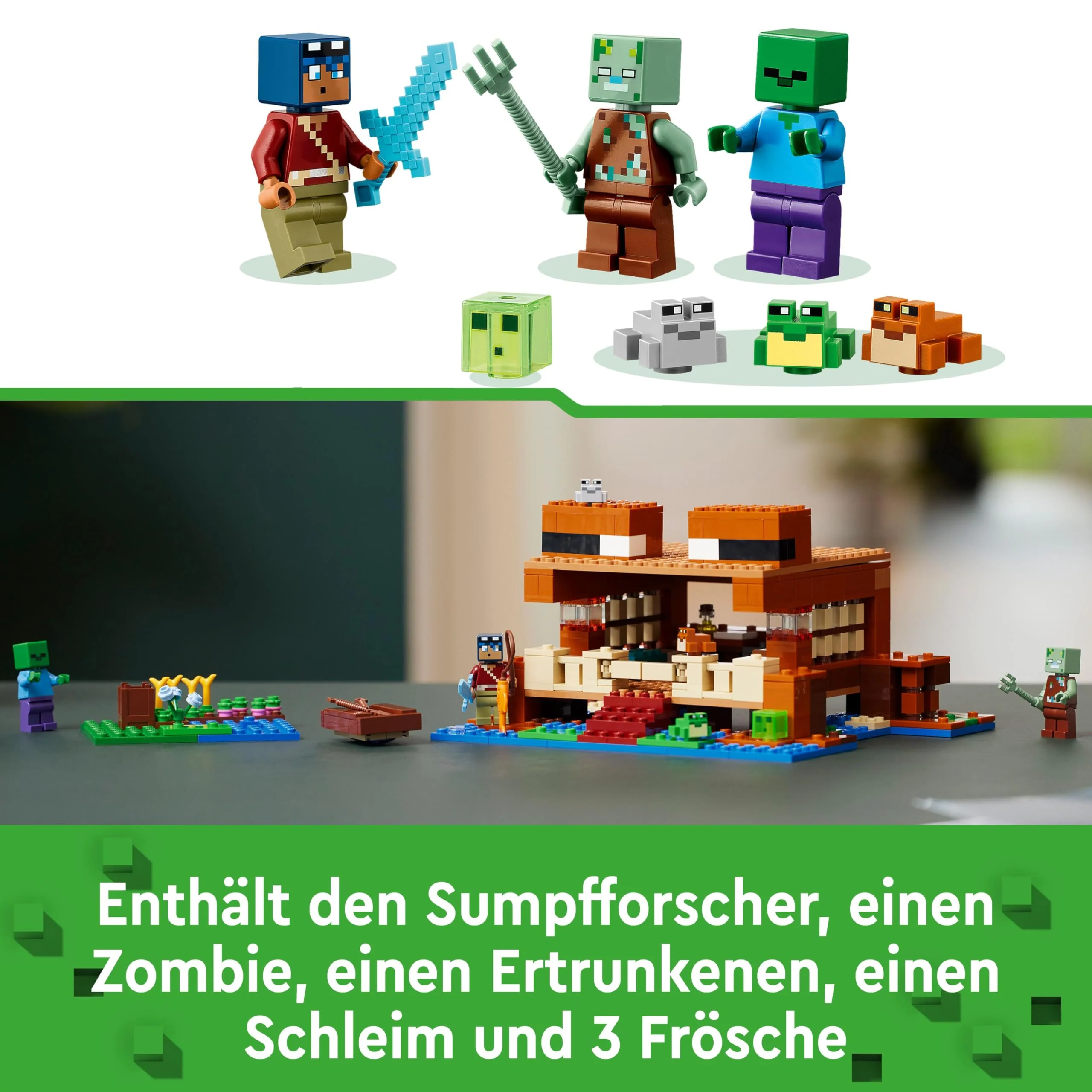LEGO Minecraft Das Froschhaus - Spielzeug mit Boot, Tierfiguren & Zubehör - Gaming Spielset mit Ruderboot, Ofen, Kuchen und Honig - Gamer Geschenk für Jungen & Mädchen ab 8 Jahren - 21256 - Image 8