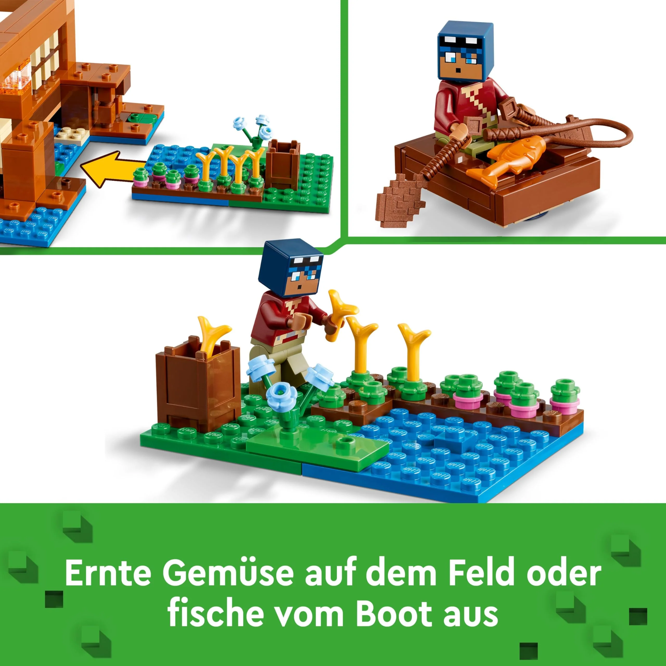 LEGO Minecraft Das Froschhaus - Spielzeug mit Boot, Tierfiguren & Zubehör - Gaming Spielset mit Ruderboot, Ofen, Kuchen und Honig - Gamer Geschenk für Jungen & Mädchen ab 8 Jahren - 21256 - Image 9