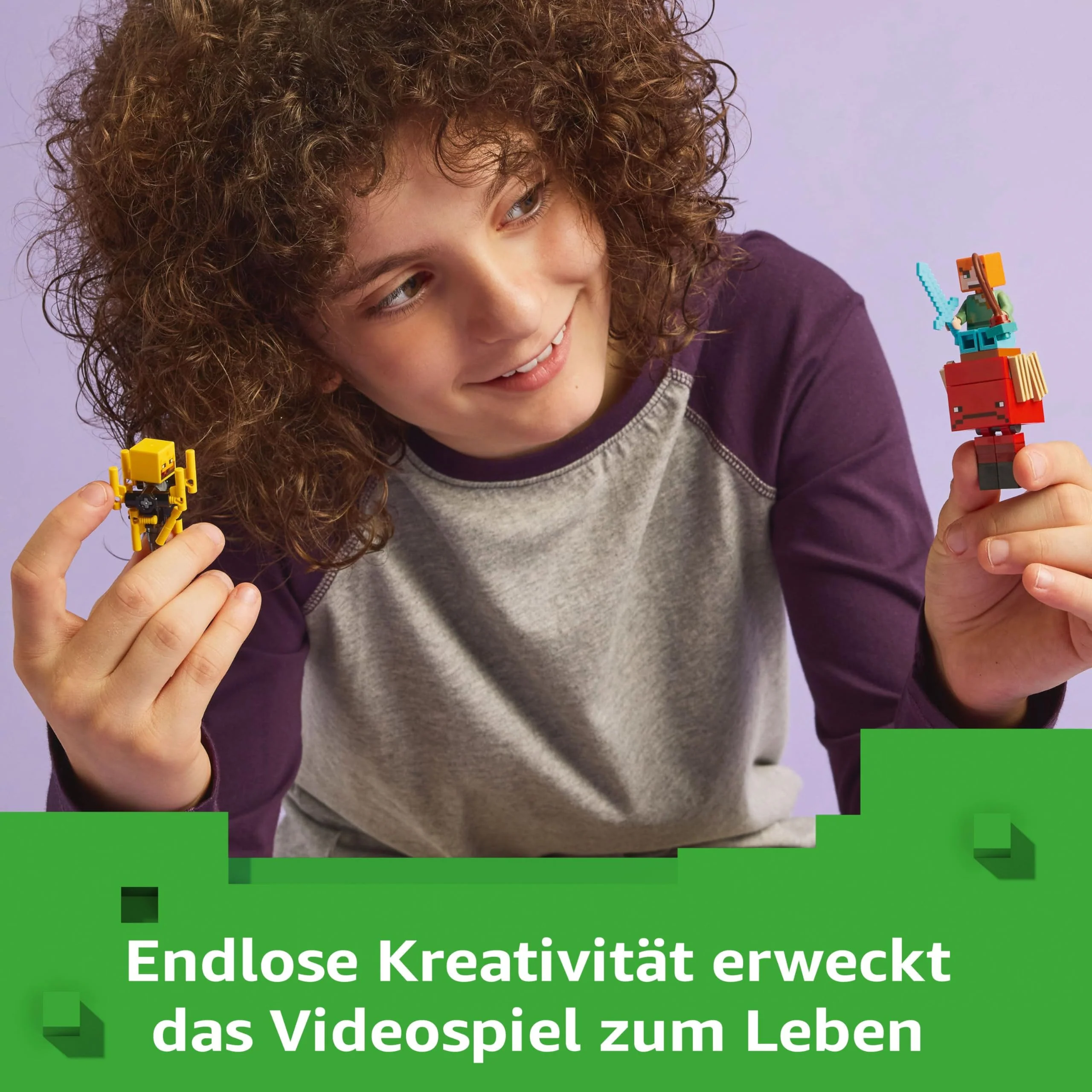 LEGO Minecraft Das Lava-Duell im Nether - Interaktives Spielzeug mit Alex Figur, Skelett, Lohe und Schreiter - Gamer Spielset - Gaming Geschenk für Jungen und Mädchen ab 6 Jahren - 21266 - Image 10