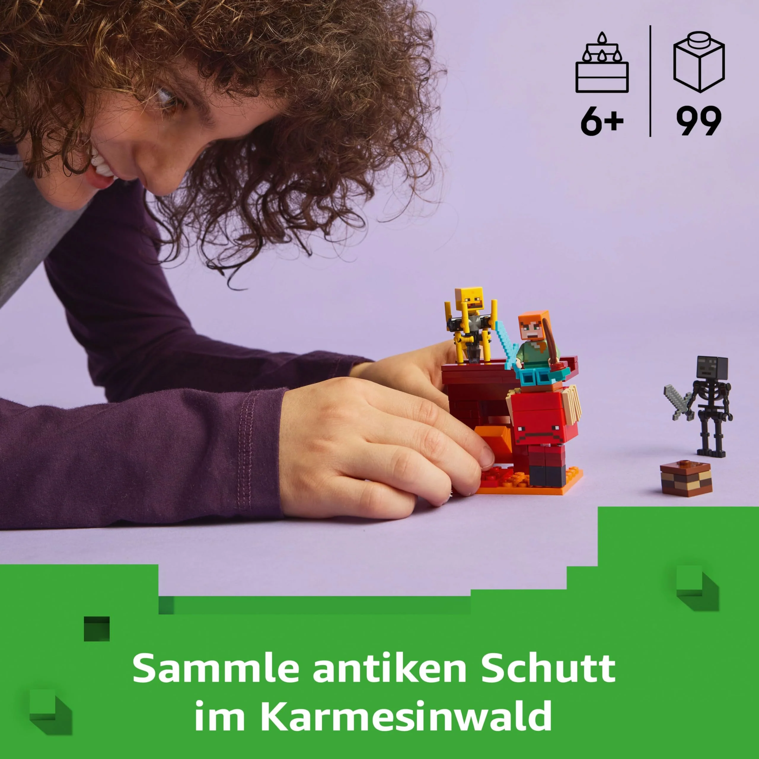 LEGO Minecraft Das Lava-Duell im Nether - Interaktives Spielzeug mit Alex Figur, Skelett, Lohe und Schreiter - Gamer Spielset - Gaming Geschenk für Jungen und Mädchen ab 6 Jahren - 21266 - Image 13