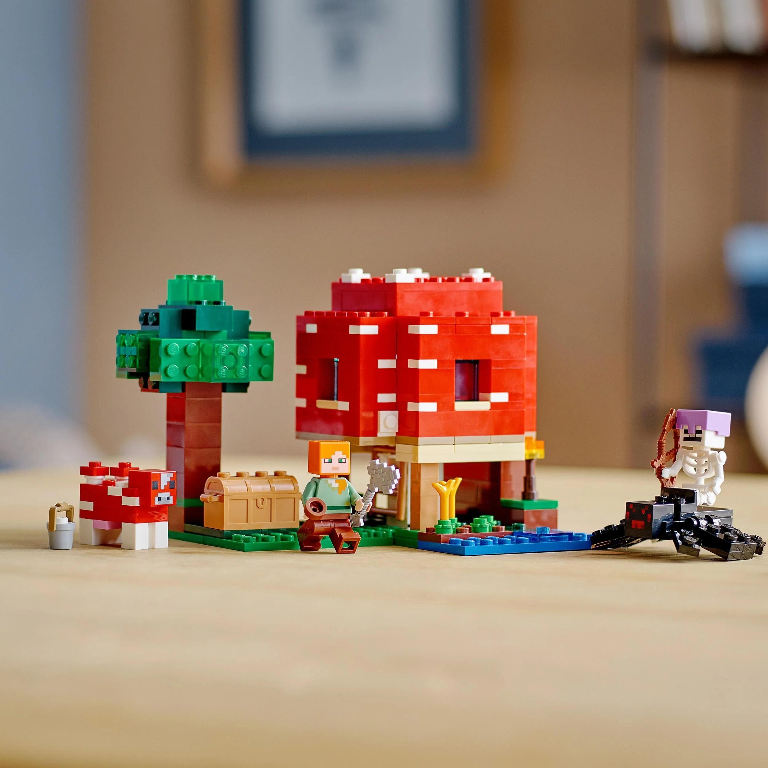 LEGO Minecraft Das Pilzhaus, Spielzeug ab 8 Jahren, Geschenk für Kinder mit Figuren von Alex, Mooshroom & Spinnenreiter, Kinderspielzeug 21179 - Image 3
